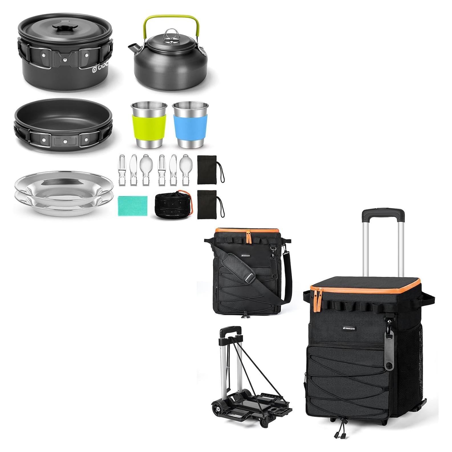 Kit de Cocina para Camping y Cooler Suave Odoland 15pcs
