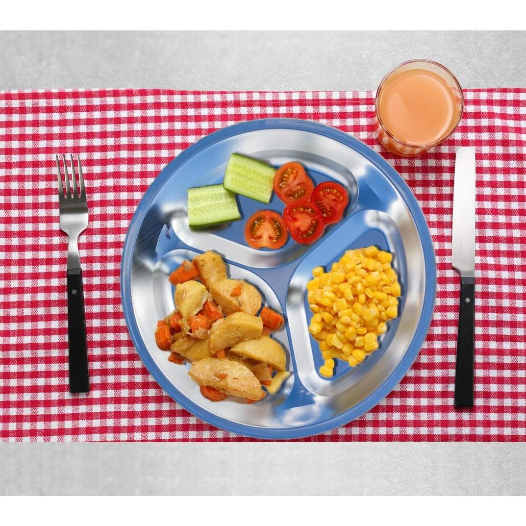 Juego de Platos de Acero Inoxidable Wealers - 4 Platos 24.89 cm