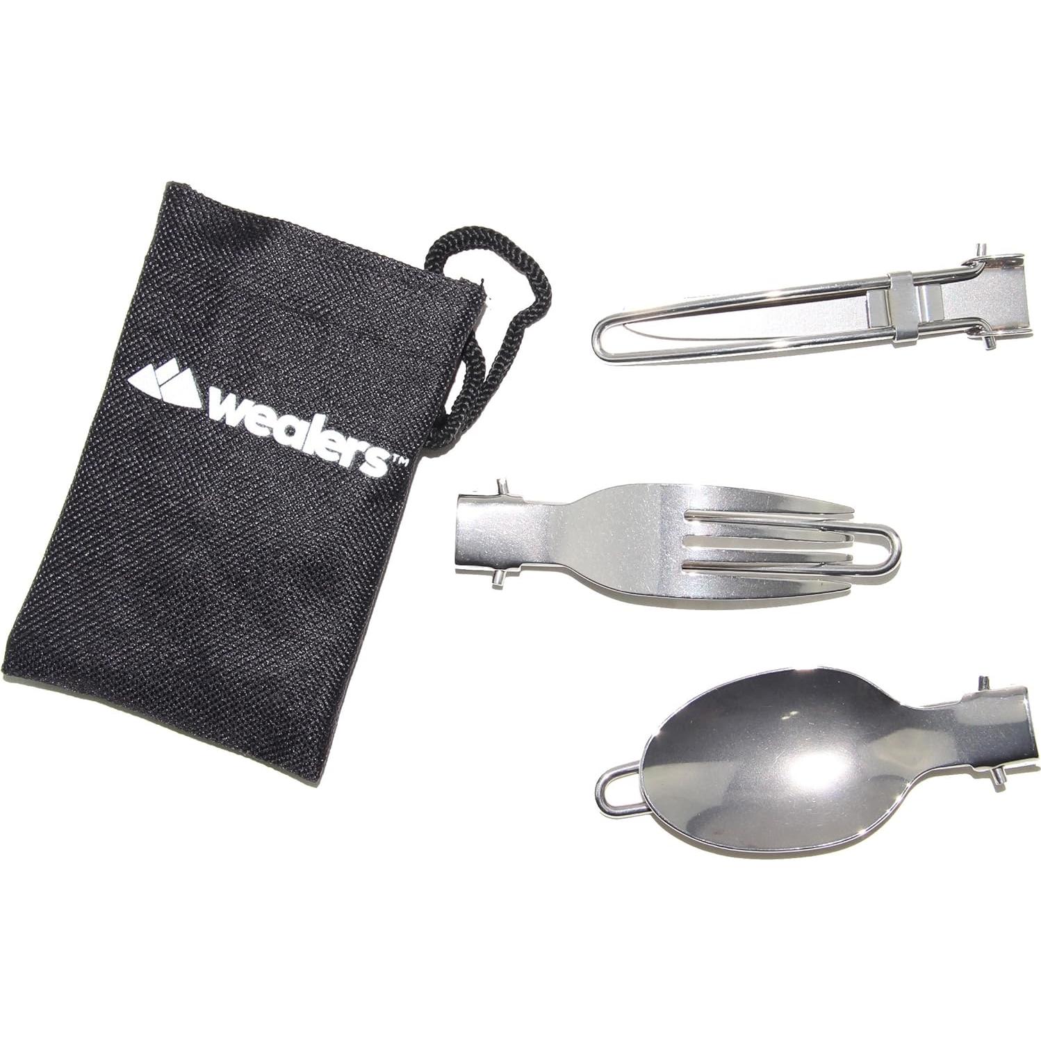 Juego de Utensilios de Camping Wealers 3 Piezas Acero Inoxidable