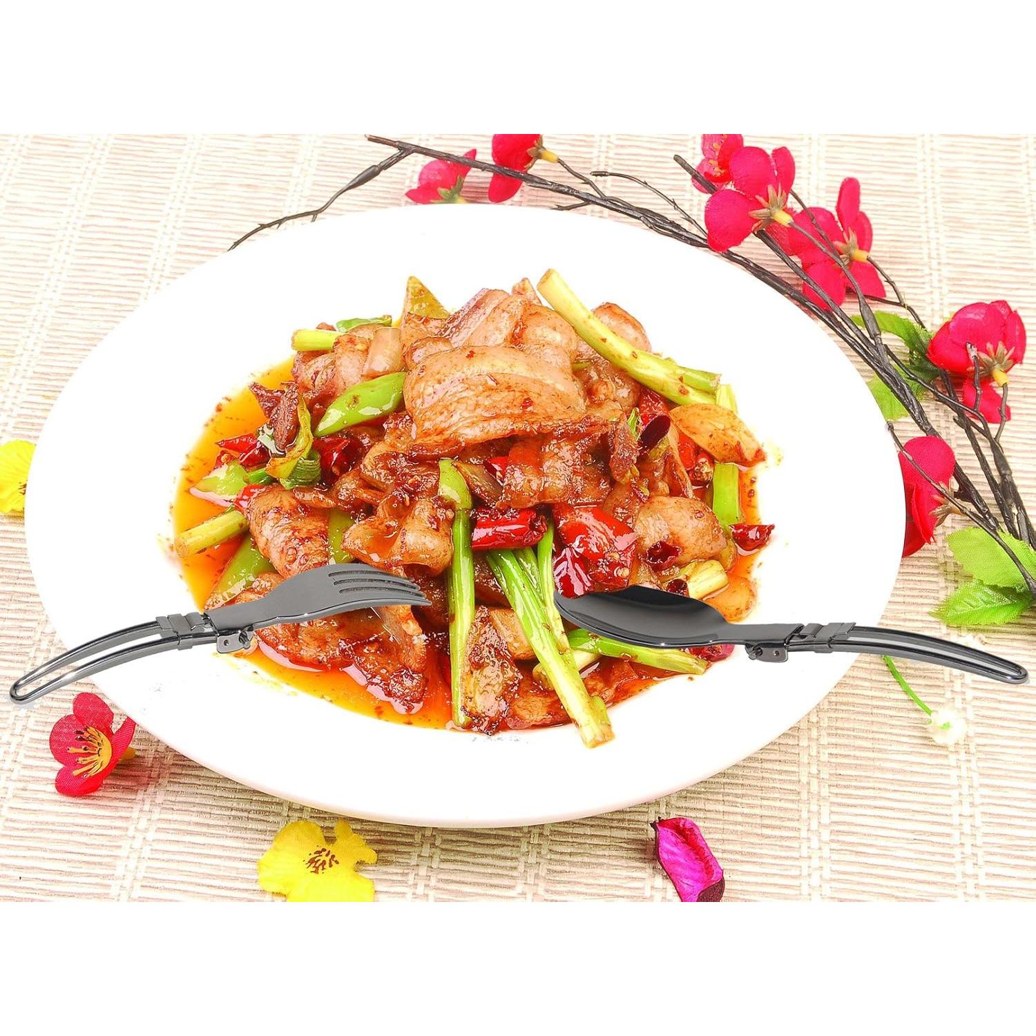 Juego de Utensilios de Camping Wealers 3 Piezas Acero Inoxidable