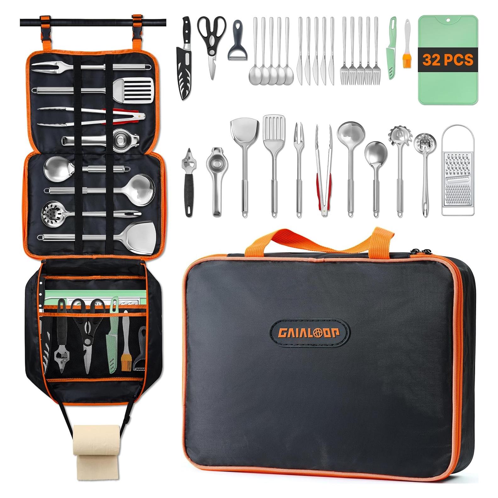 Juego de Utensilios de Cocina para Camping Gaialoop 32 PCS