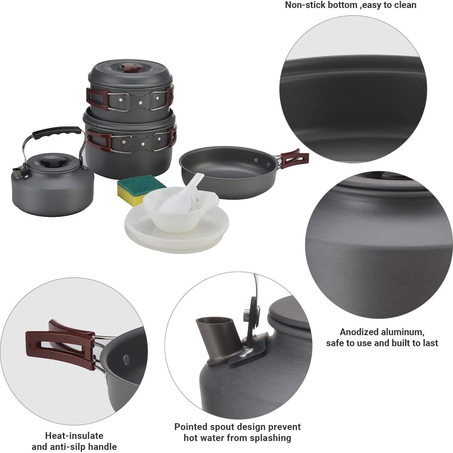 Juego de Utensilios de Cocina para Camping Bulin 2202 - 13 Piezas