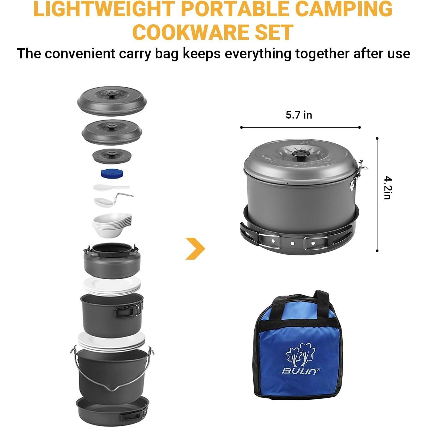 Kit de Cocina para Camping Bulin 13 Piezas Antiadherente