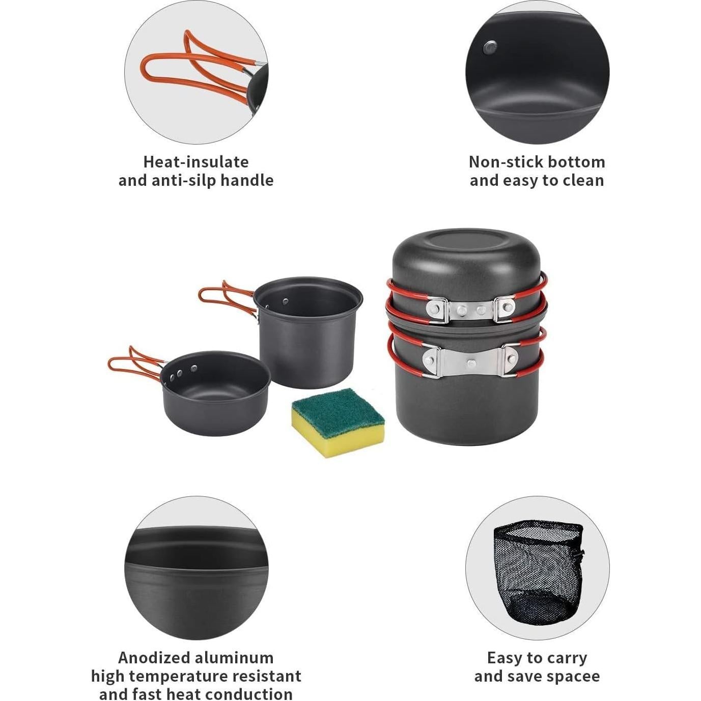 Juego de Utensilios de Cocina para Camping Bulin 4 Piezas