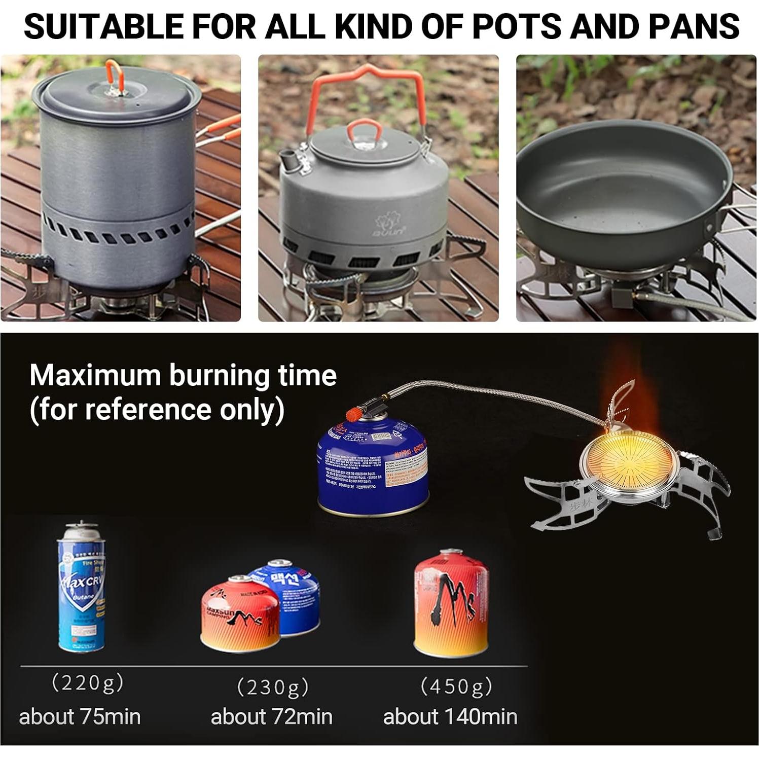 Estufa de Gas Camping Bulin 3800W Portátil a Prueba de Viento