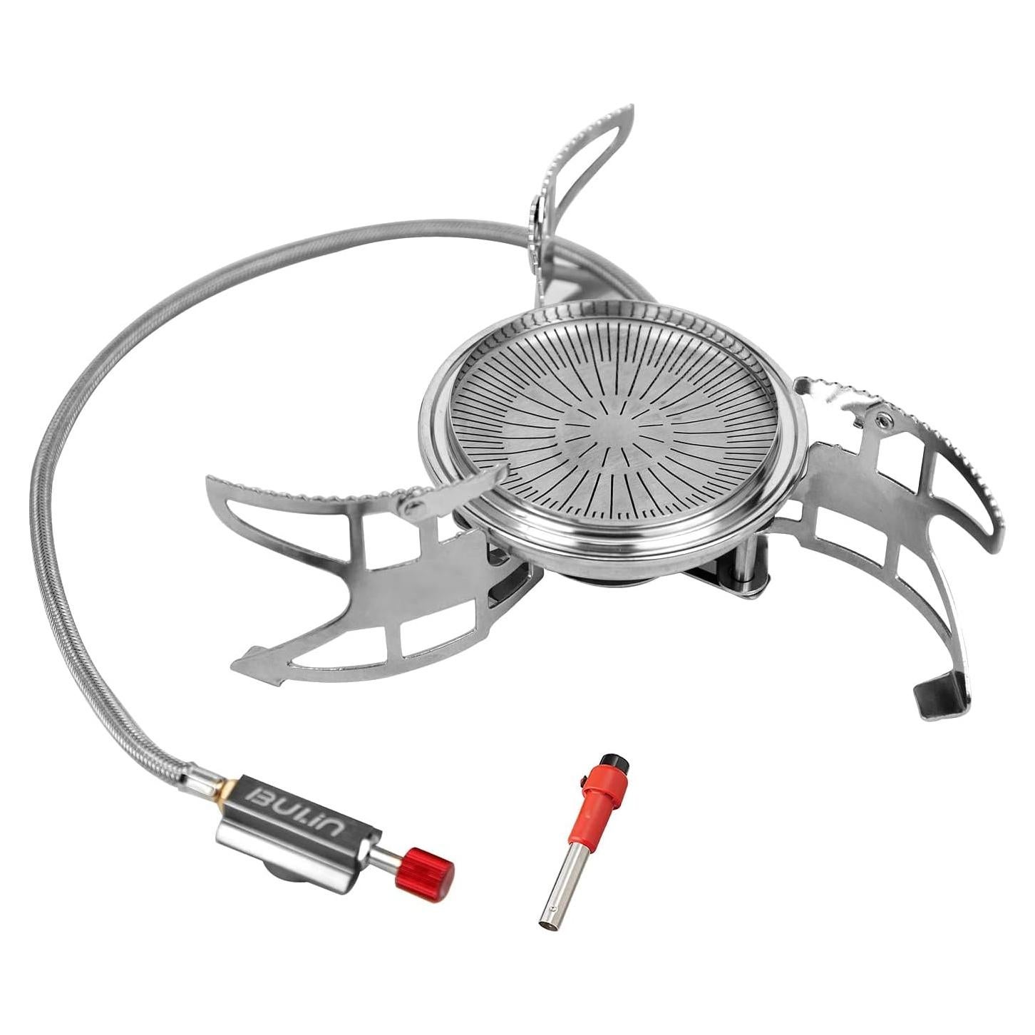 Camping Stove Burner 3500W/3800W/5800W/6800W/18000W Adjustable Ultralight Backpacking Stove Windproof Camp Portable Propane Stove for Camping Hiking Backpack Outdoor