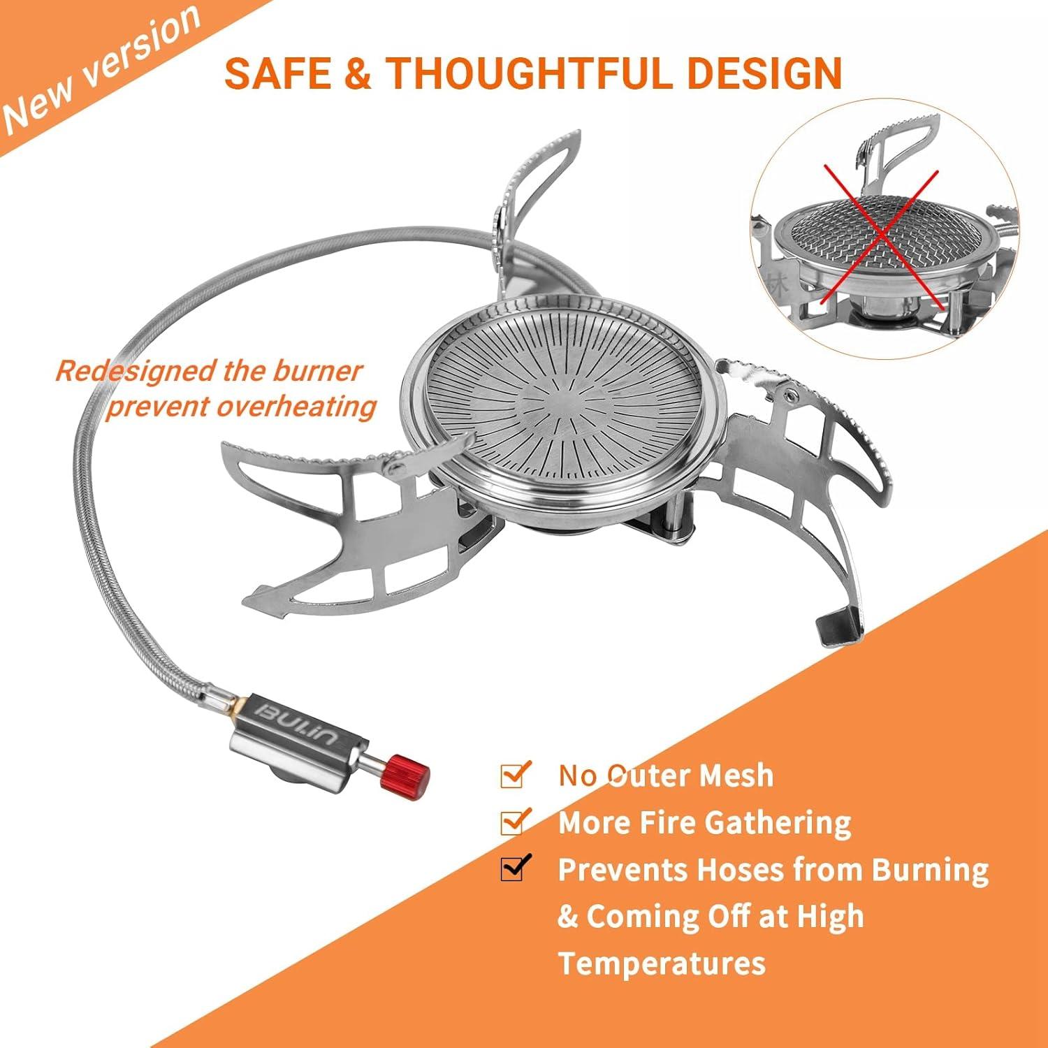 Camping Stove Burner 3500W/3800W/5800W/6800W/18000W Adjustable Ultralight Backpacking Stove Windproof Camp Portable Propane Stove for Camping Hiking Backpack Outdoor