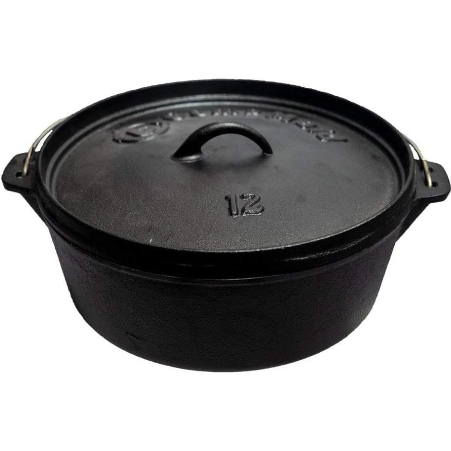 CampMaid Outdoor Cooking Set - Dutch Oven and Tools Set - Charcoal Holder & Cast Iron Grill Accessories - Camping Grill Set - Outdoor Cooking Essentials - Camp Kitchen Equipment - (8 Piece Set)