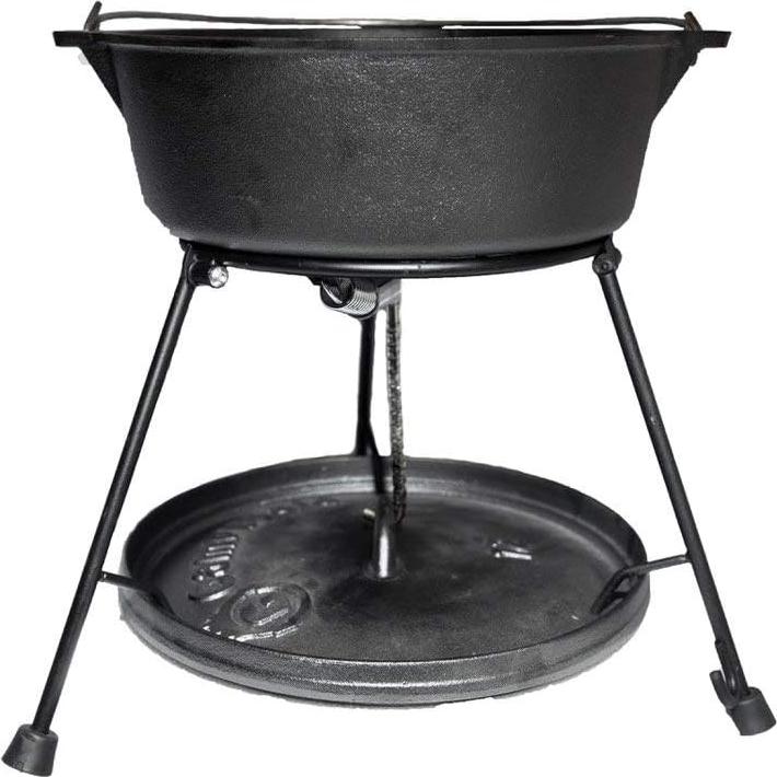 CampMaid Outdoor Cooking Set - Dutch Oven and Tools Set - Charcoal Holder & Cast Iron Grill Accessories - Camping Grill Set - Outdoor Cooking Essentials - Camp Kitchen Equipment - (8 Piece Set)