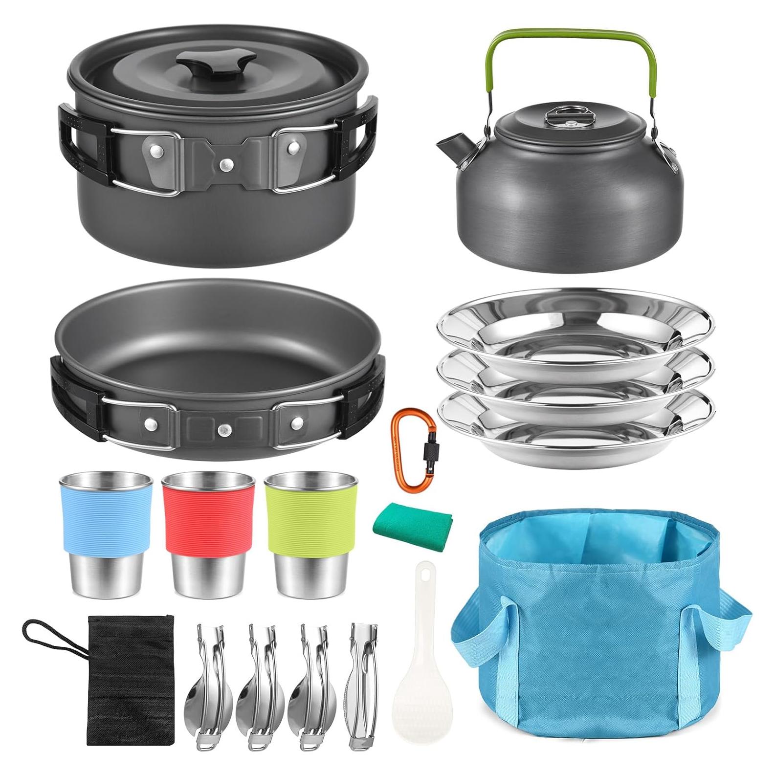 Set de Cocina para Camping Lixada 22 Piezas para 3 Personas