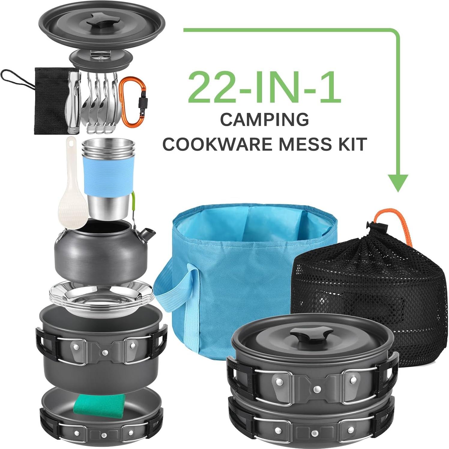 Set de Cocina para Camping Lixada 22 Piezas para 3 Personas