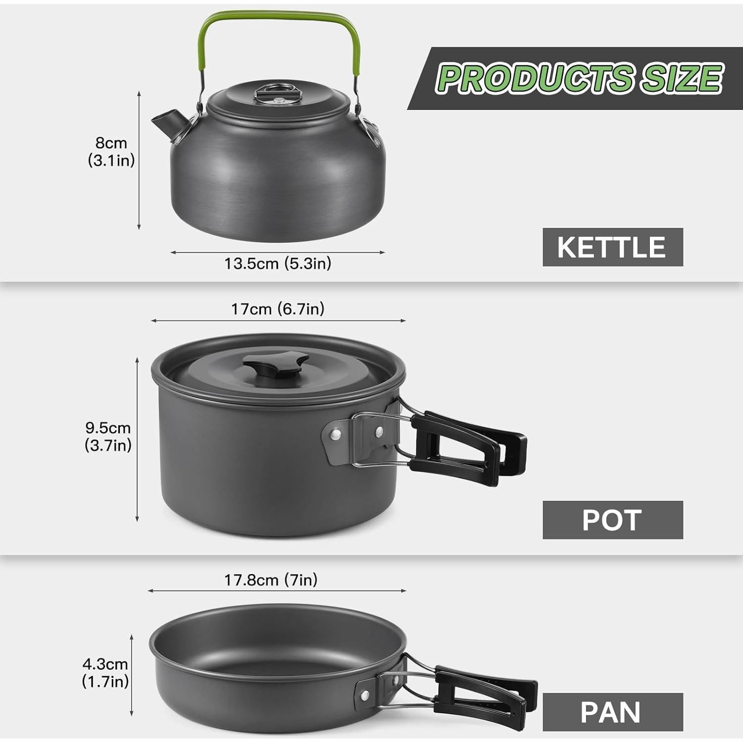 Set de Cocina para Camping Lixada 22 Piezas para 3 Personas