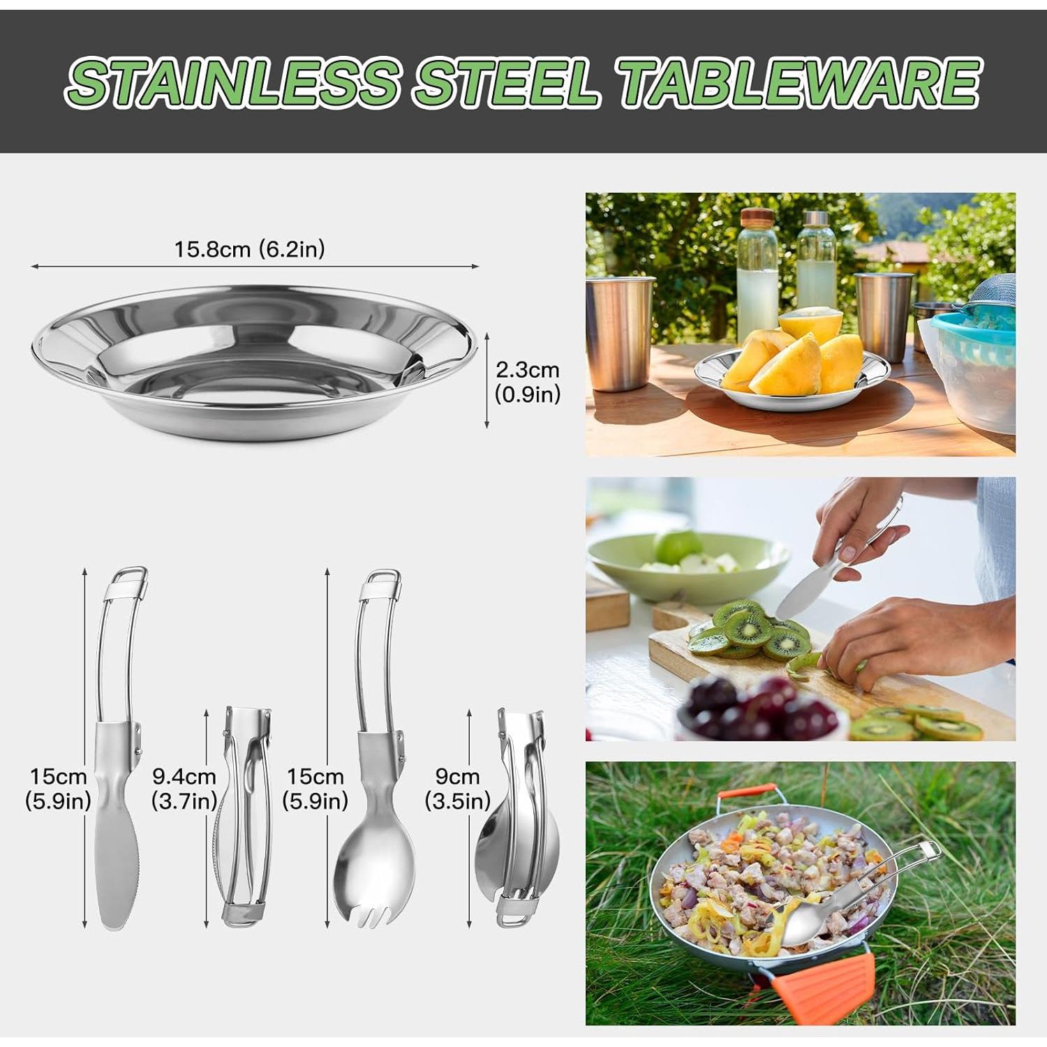 Set de Cocina para Camping Lixada 22 Piezas para 3 Personas