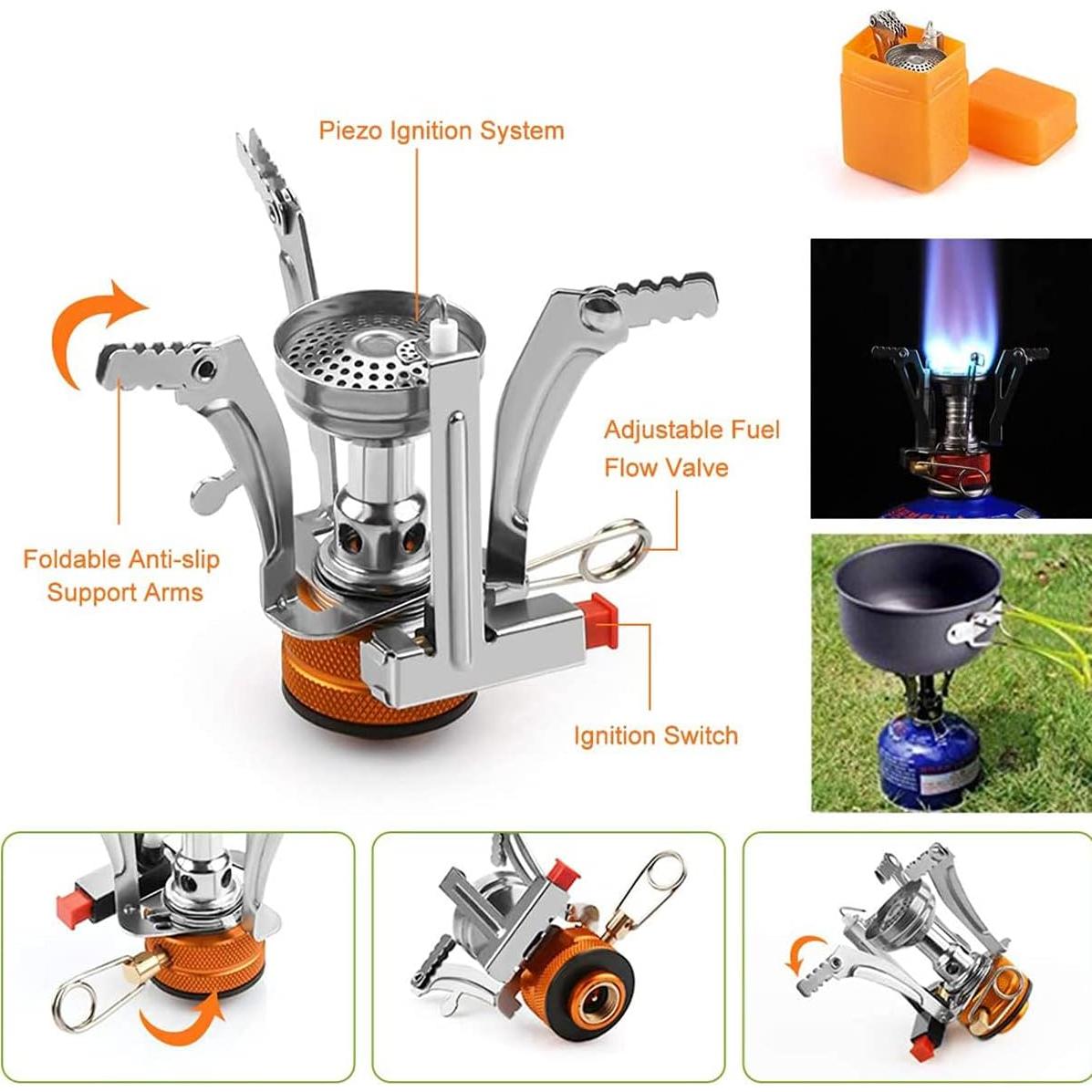 Juego de Ollas y Sartenes Lixada 16 Piezas para Camping