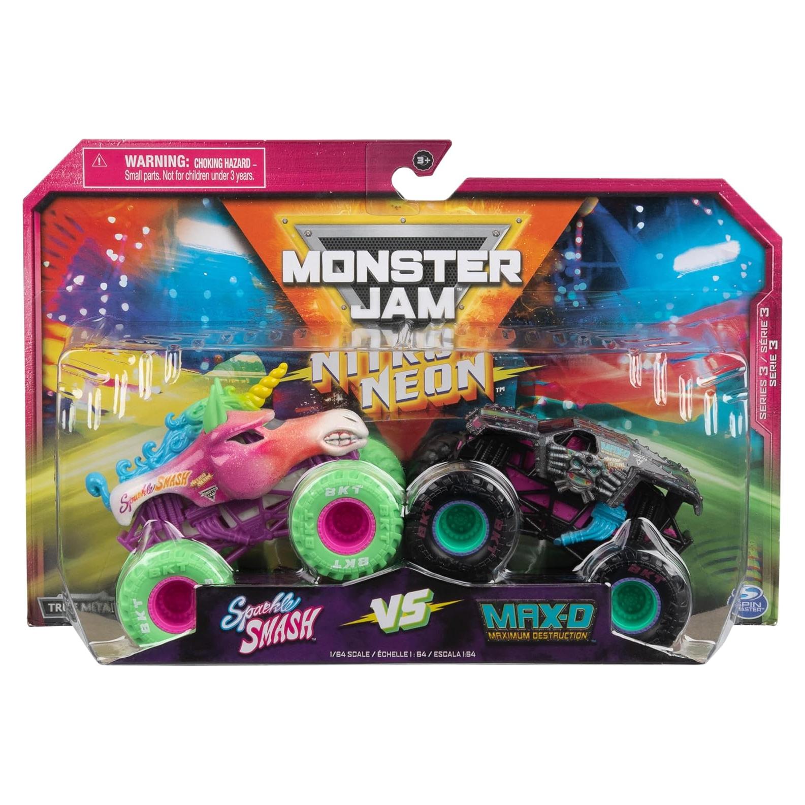 Monster Jam 2-Pack Nitro Neón Spin Master Camiones 1:64