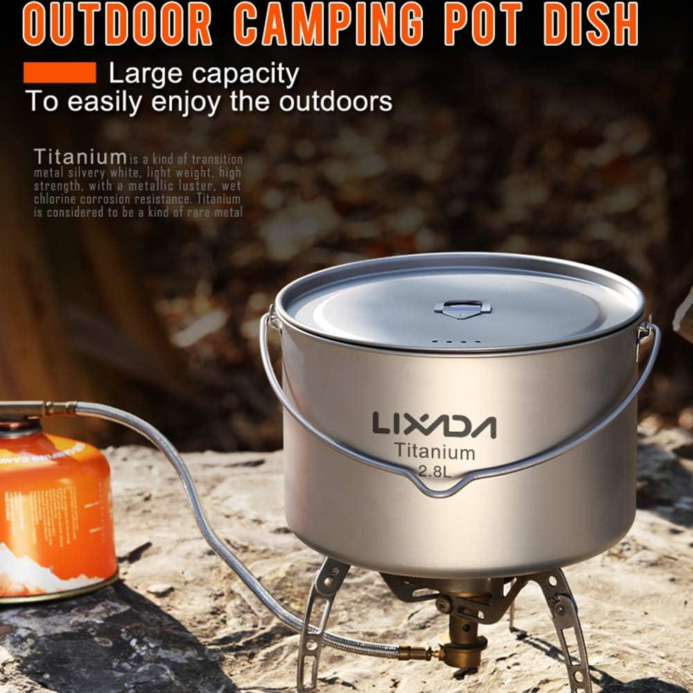 Olla de Titanio Lixada 2800ml Ultraligera para Camping