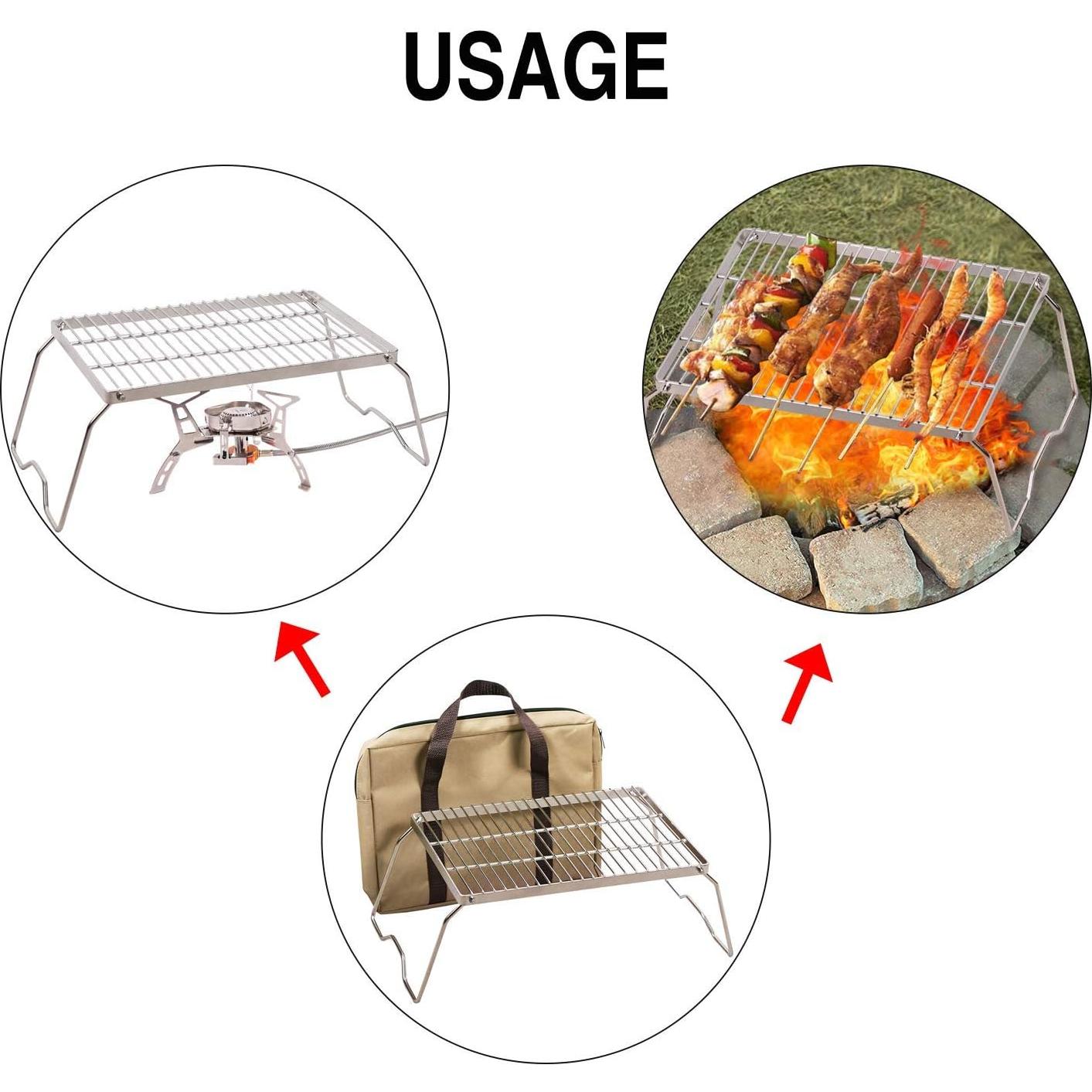 Parrilla de Campamento Plegable REDCAMP 34.5x22.9 cm Acero Inoxidable