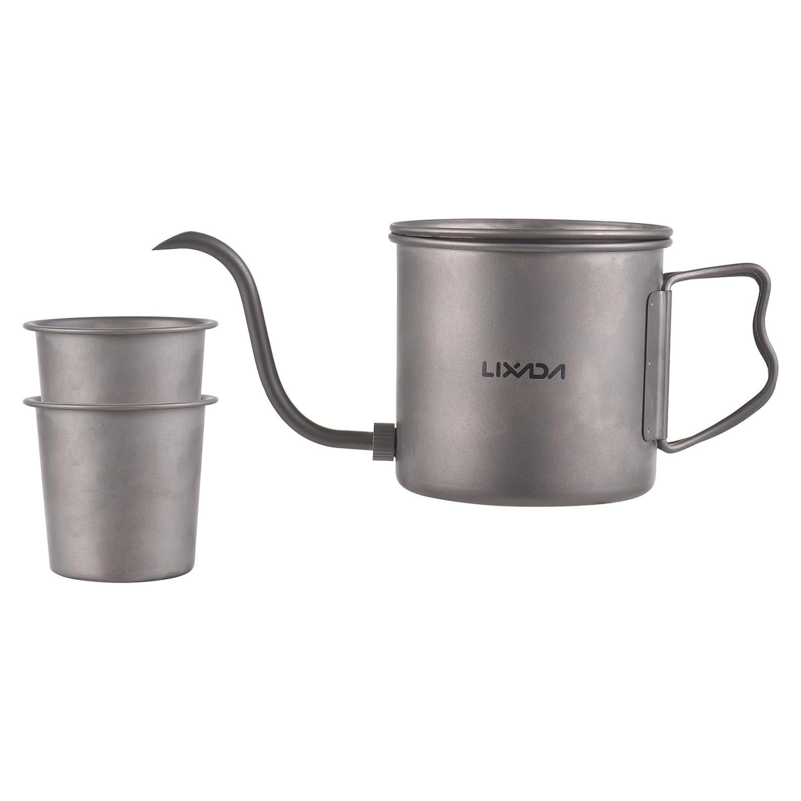 Tetera de Camping Lixada de Titanio 400 ml Pitorro Desmontable