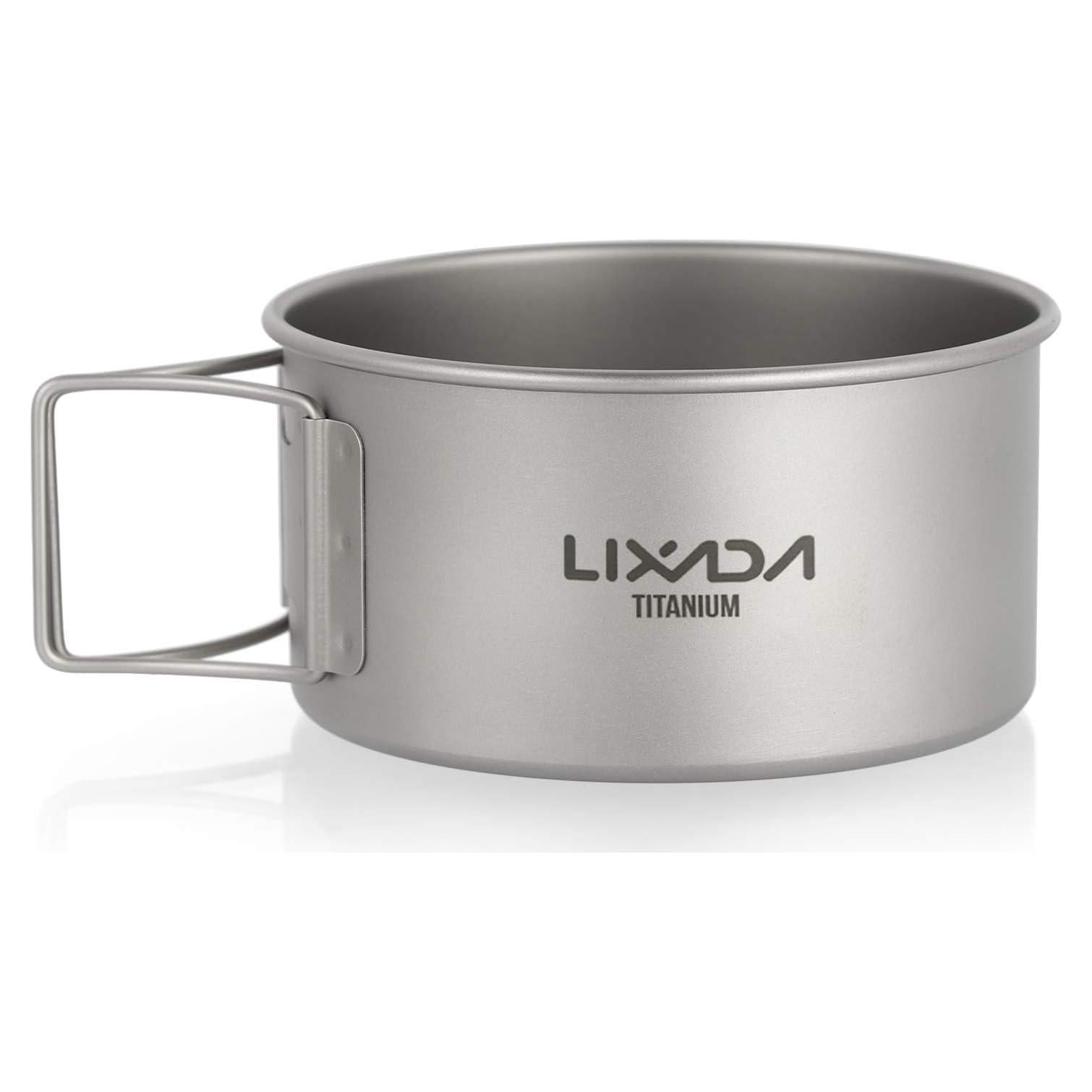 Tazón de Titanio Lixada 550ml Plegable para Camping