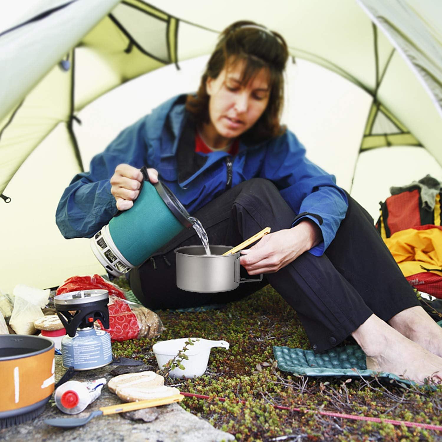 Tazón de Titanio Lixada 550ml Plegable para Camping