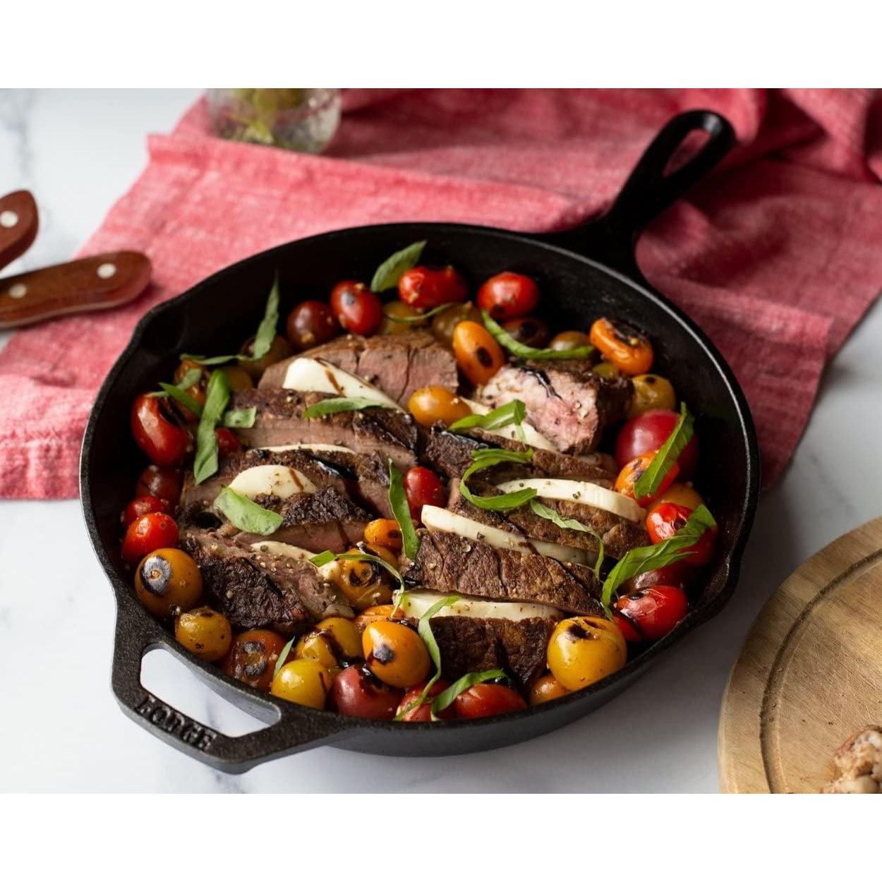 Sartén de Hierro Fundido Lodge 26 cm - Pre-Sazonada, Uso Versátil