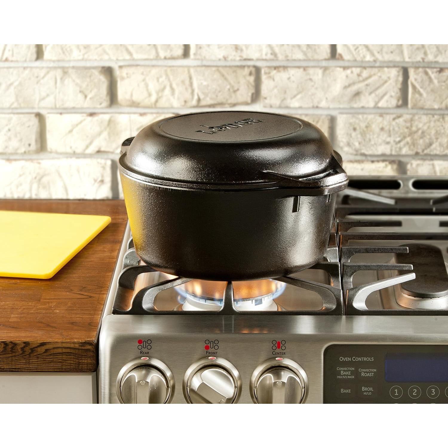 Horno Holandés Doble Lodge 5 Cuartos Hierro Fundido - Sartén 26 cm