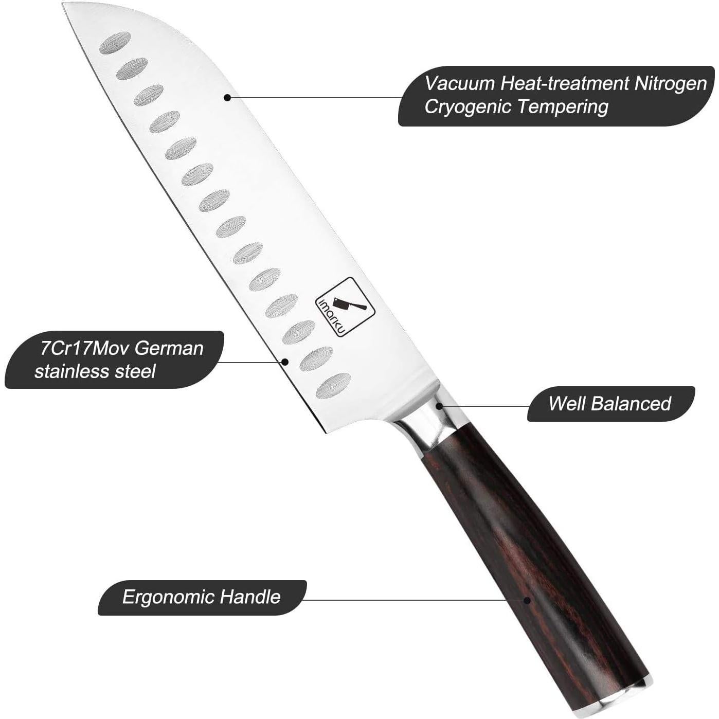 Cuchillo de Chef Santoku imarku 17.8 cm Acero Inoxidable