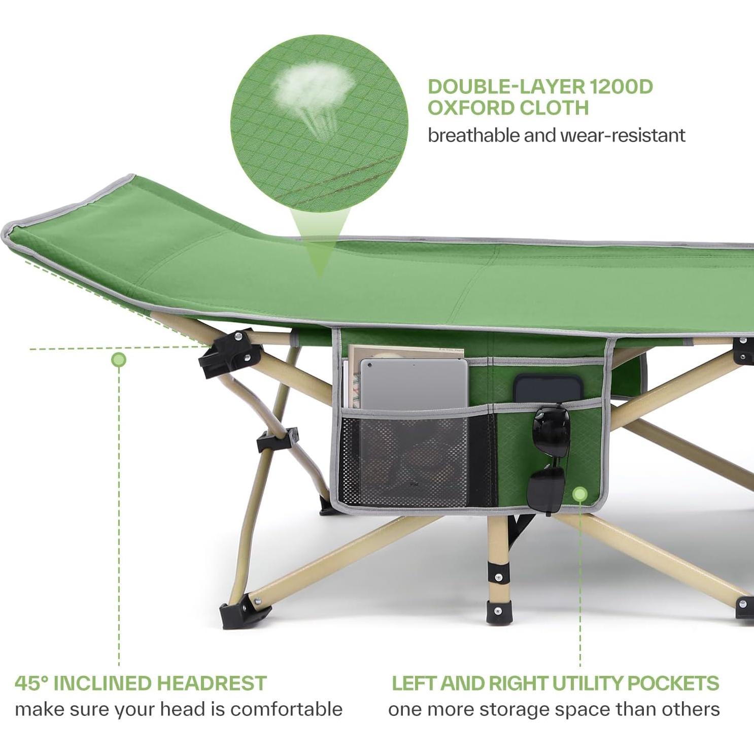 Cama de Camping Sportneer Plegable 1200D Verde para Adultos