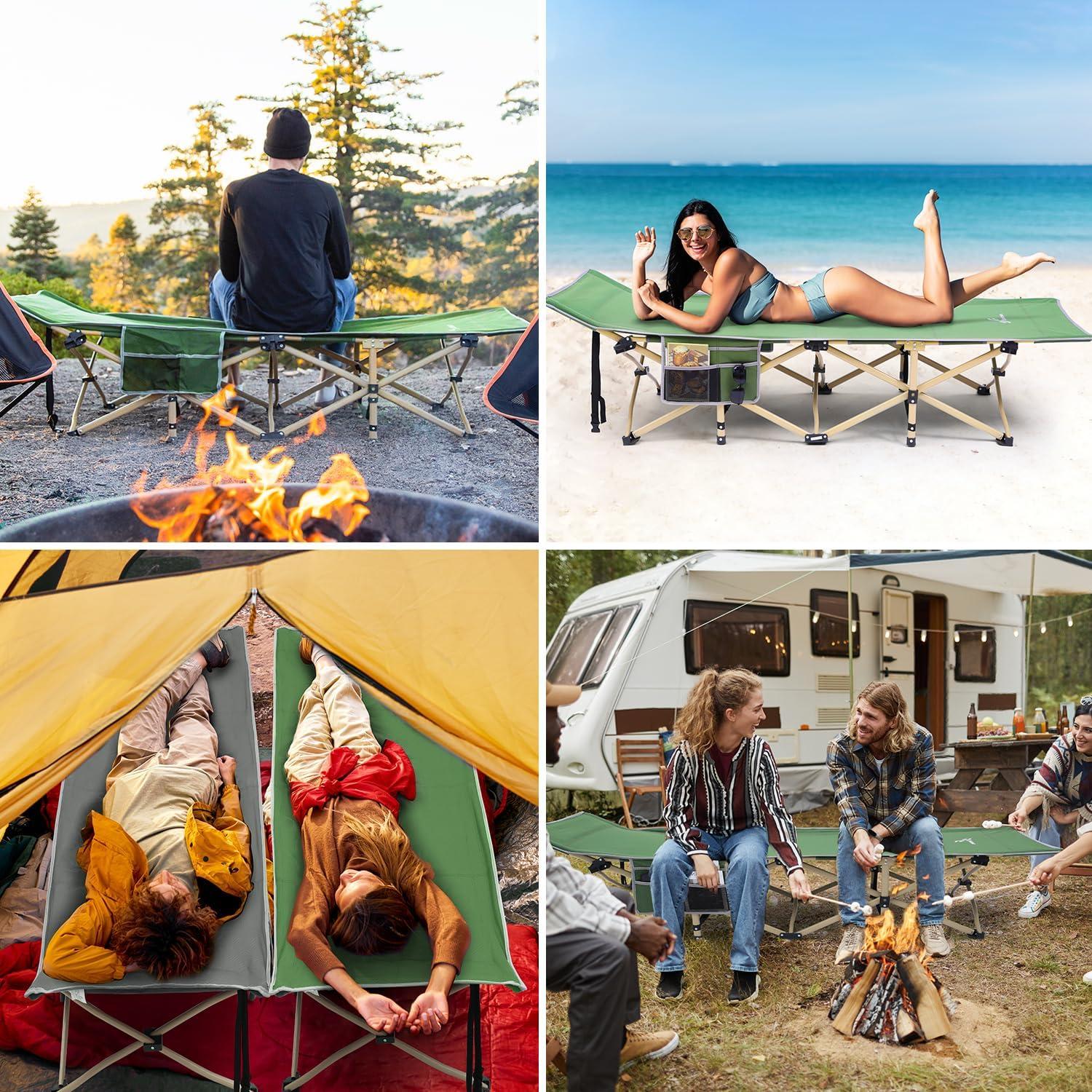 Cama de Camping Sportneer Plegable 1200D Verde para Adultos