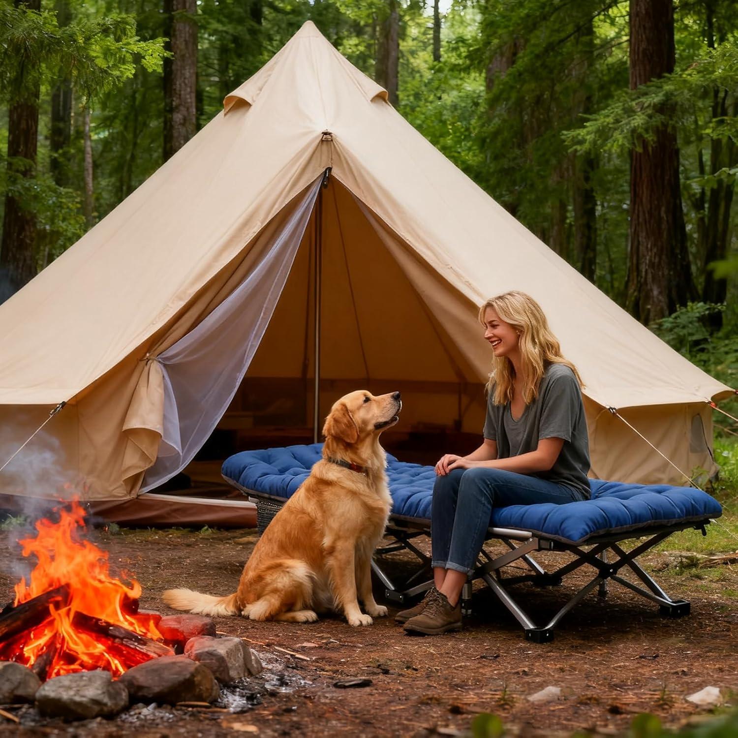 Cama Plegable DoCred para Camping con Colchón - Paquete de 2