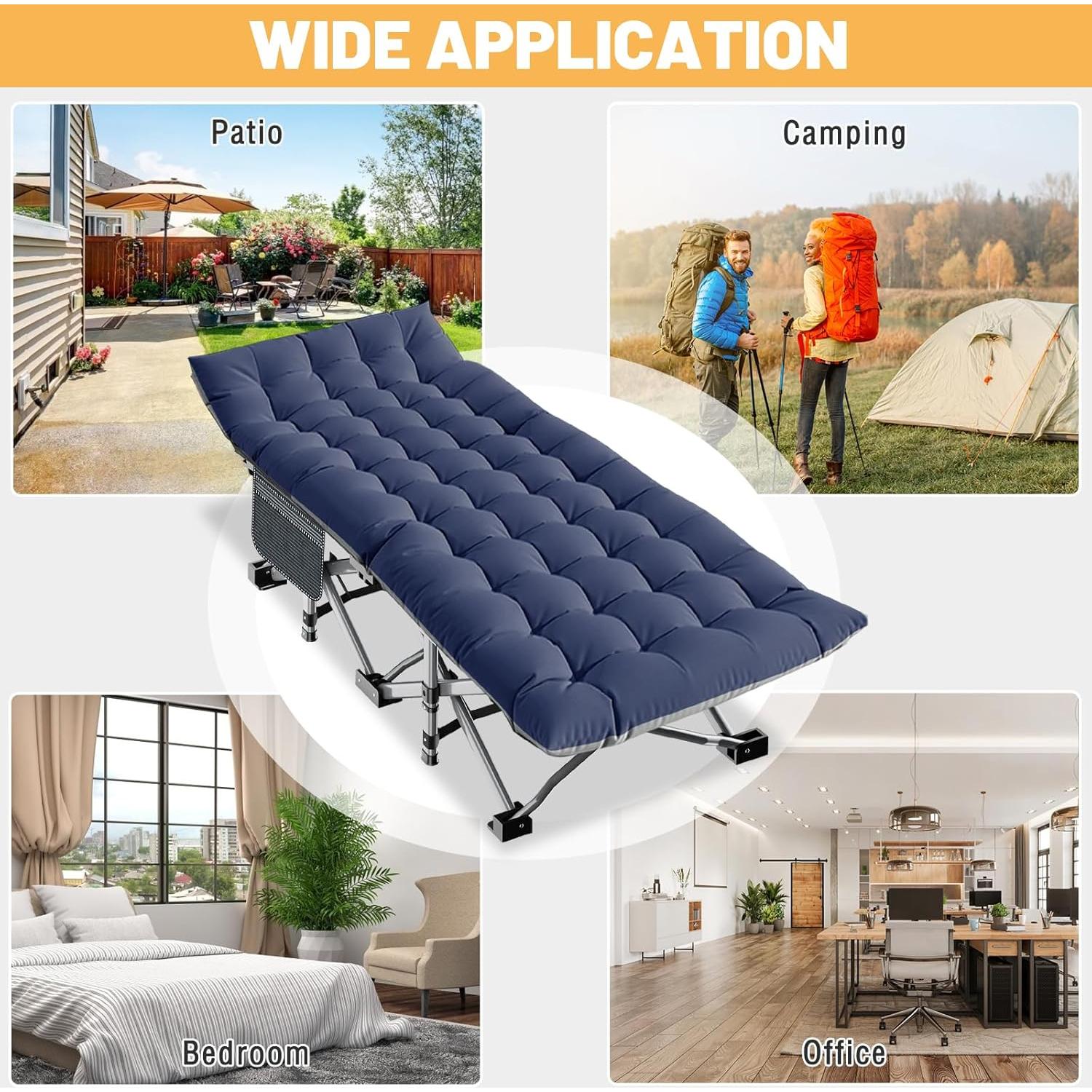 Cama Plegable DoCred para Camping con Colchón - Paquete de 2