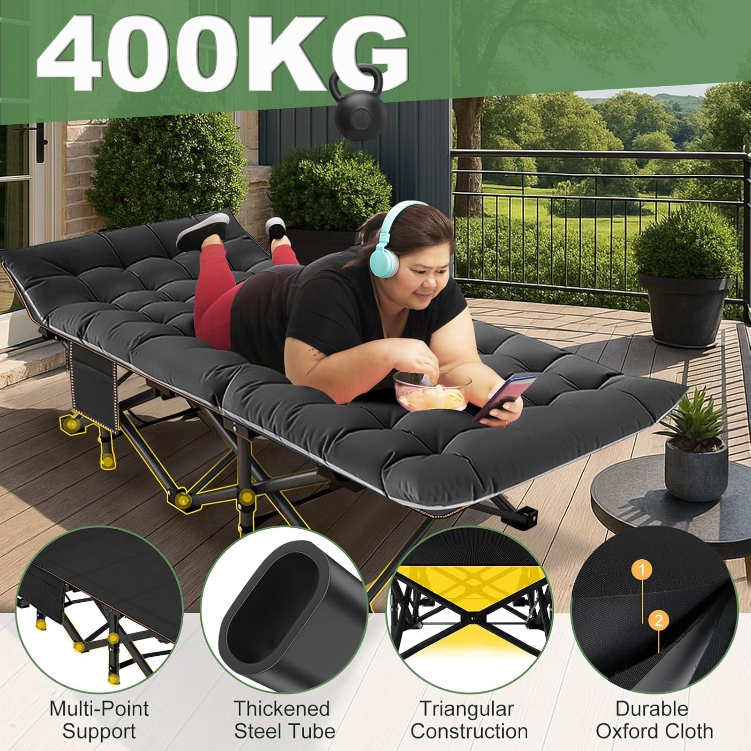 Cama Plegable de Camping ABORON 1200D 500lb 191x69cm