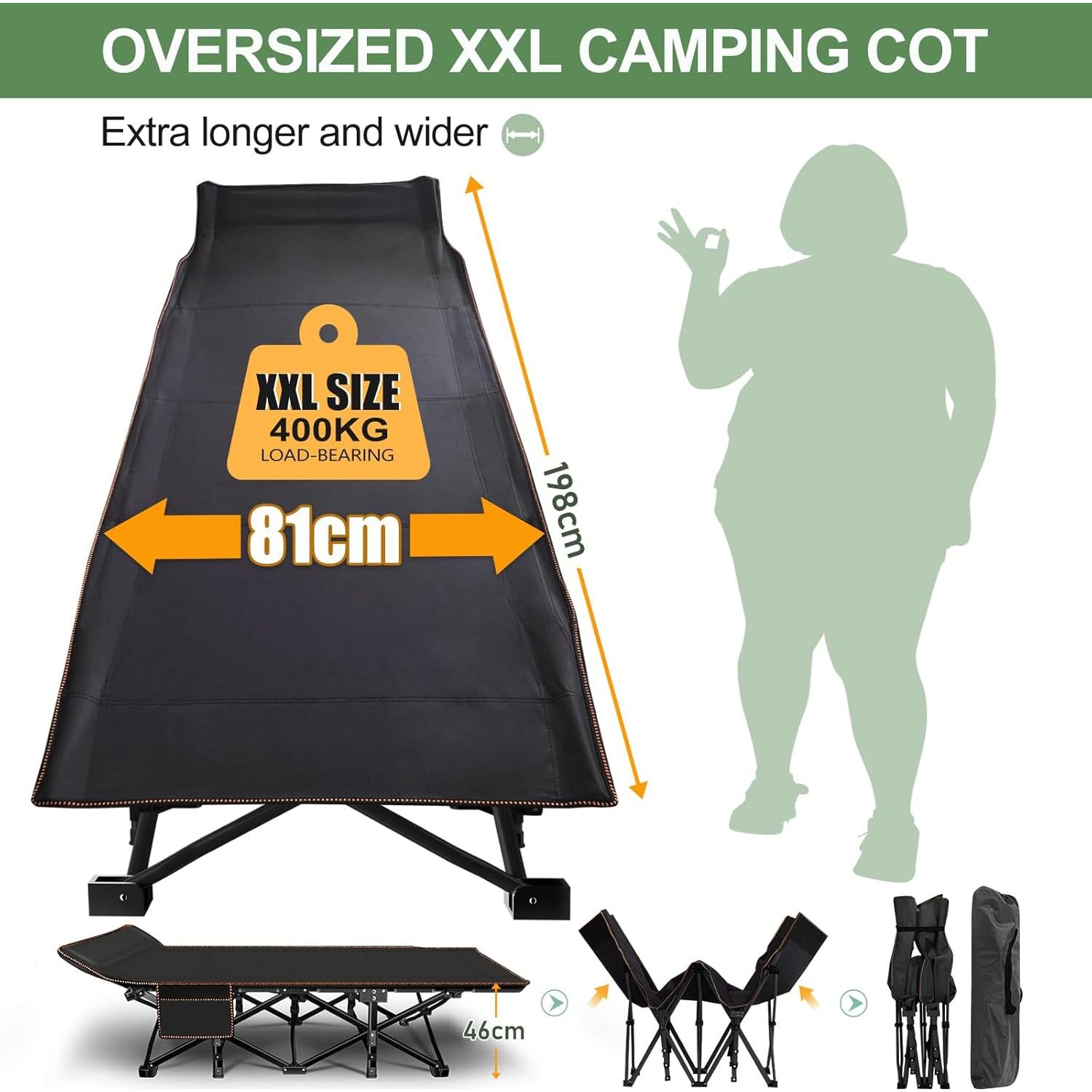 Cama Plegable de Camping ABORON 1200D 500lb 191x69cm