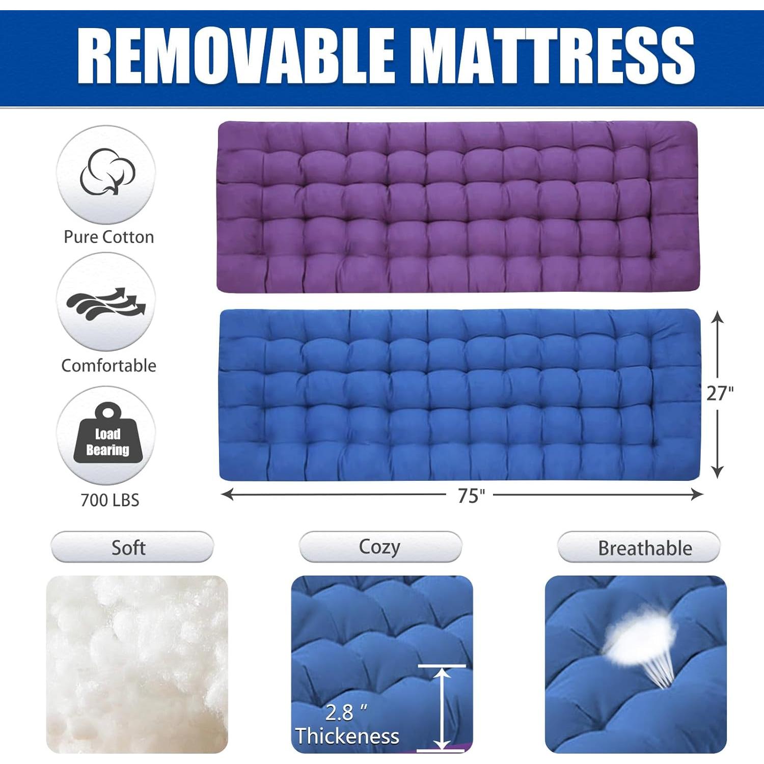 Cama de Camping Plegable GETOVIN con Almohadilla Gruesa 204kg