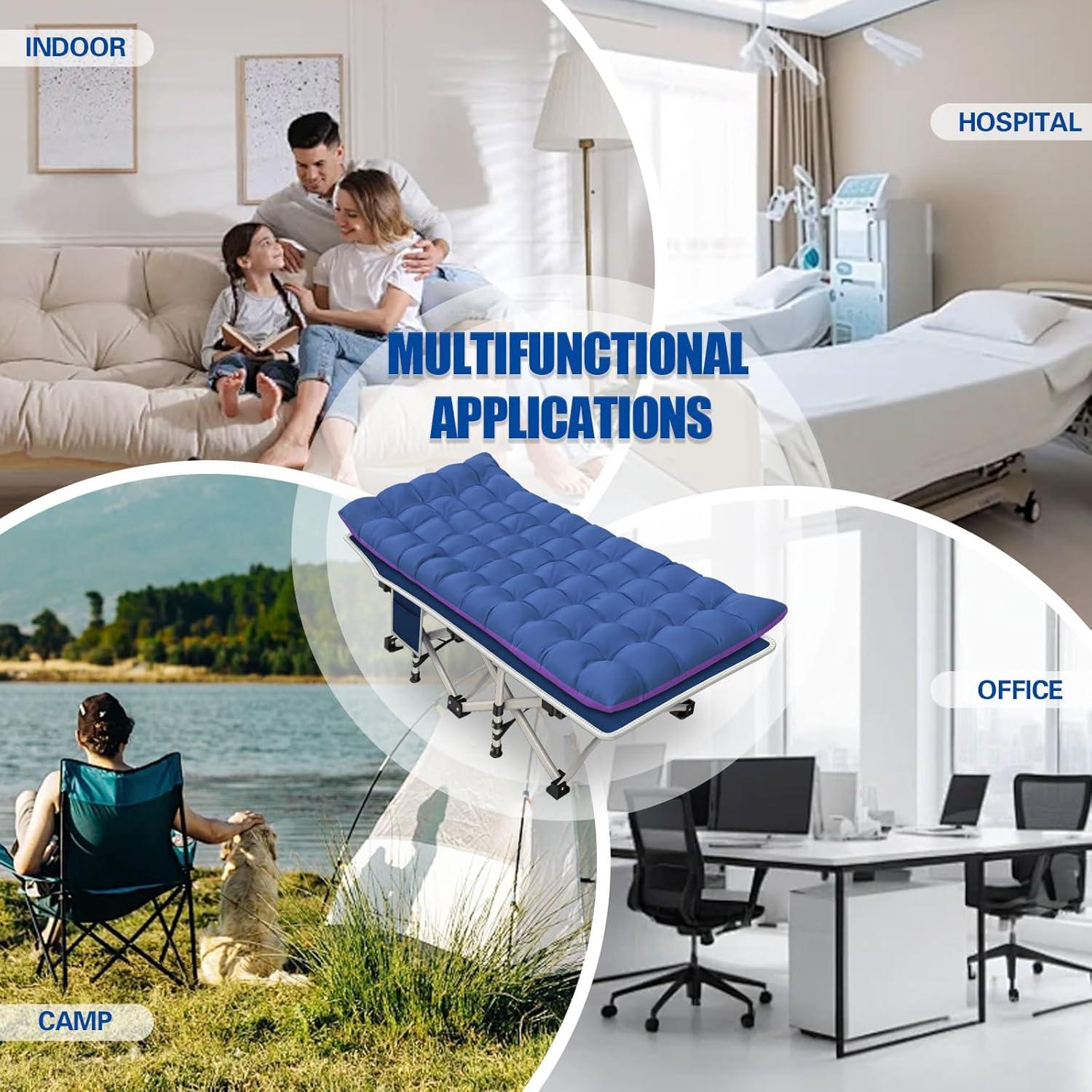 Cama de Camping Plegable GETOVIN con Almohadilla Gruesa 204kg