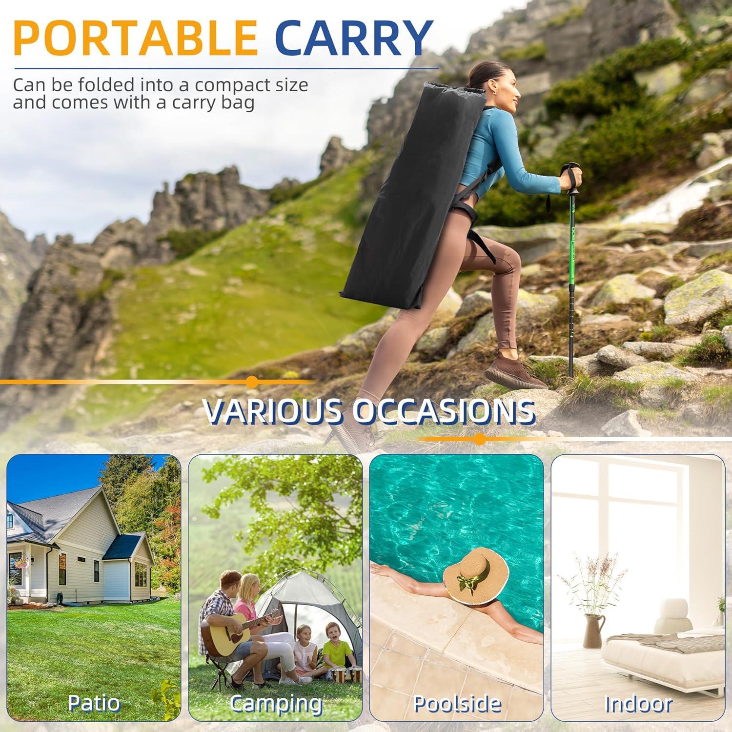 Cama de Camping HABUTWAY Plegable con Colchón 81.3 cm Negro