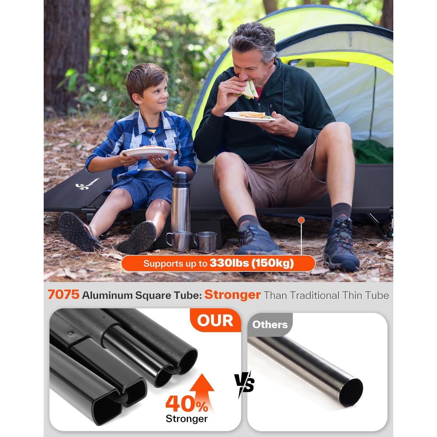 Cama de Camping Plegable Sportneer 190x80 cm Ligera 2.5 kg