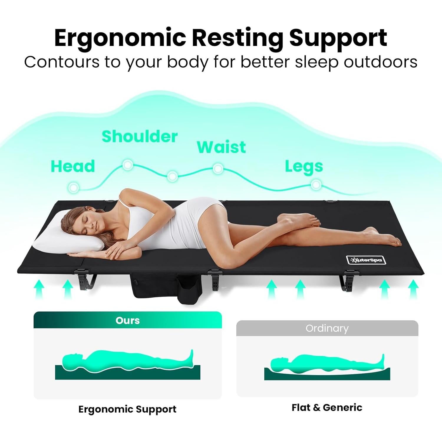 Cama de Camping Plegable OuterSpa 2.5kg Soporta 227kg