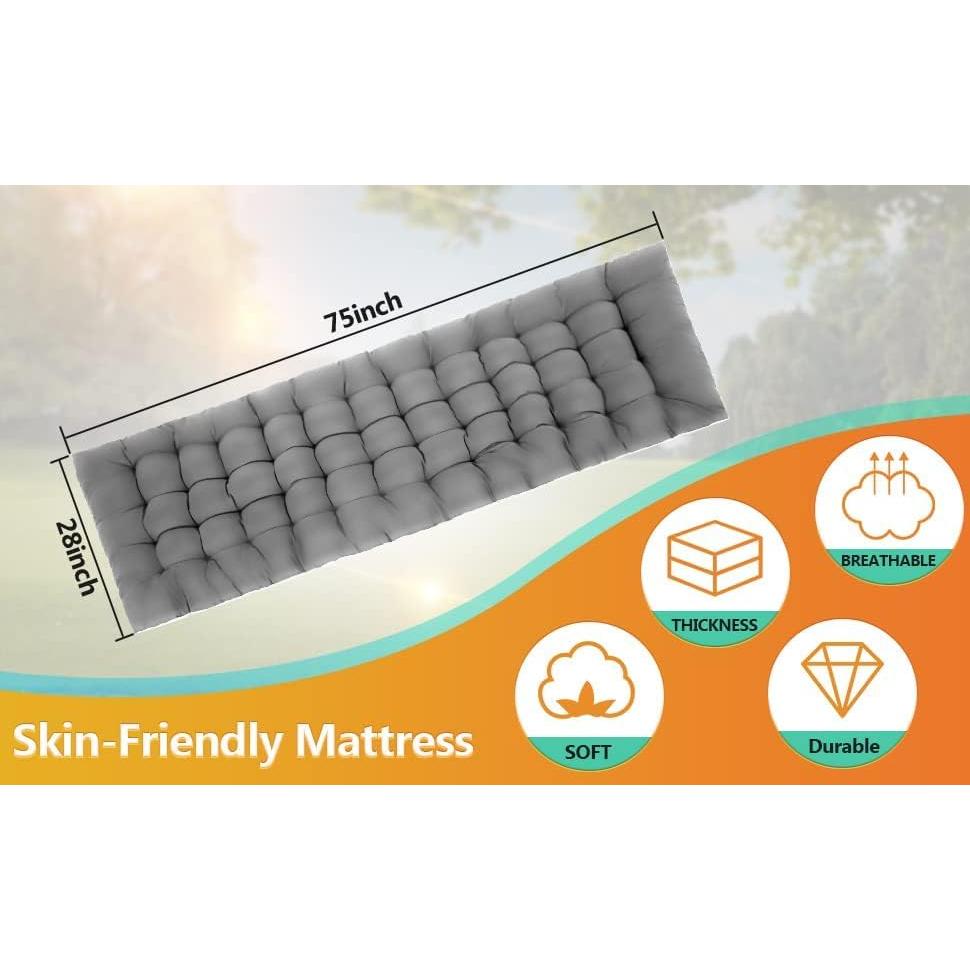 Homdox Camping cot Folding Outdoor Camping Travel Cot with Pad 900LBS(Max Load) - Quality Lightweight Portable Heavy Duty Adult Travel Cot