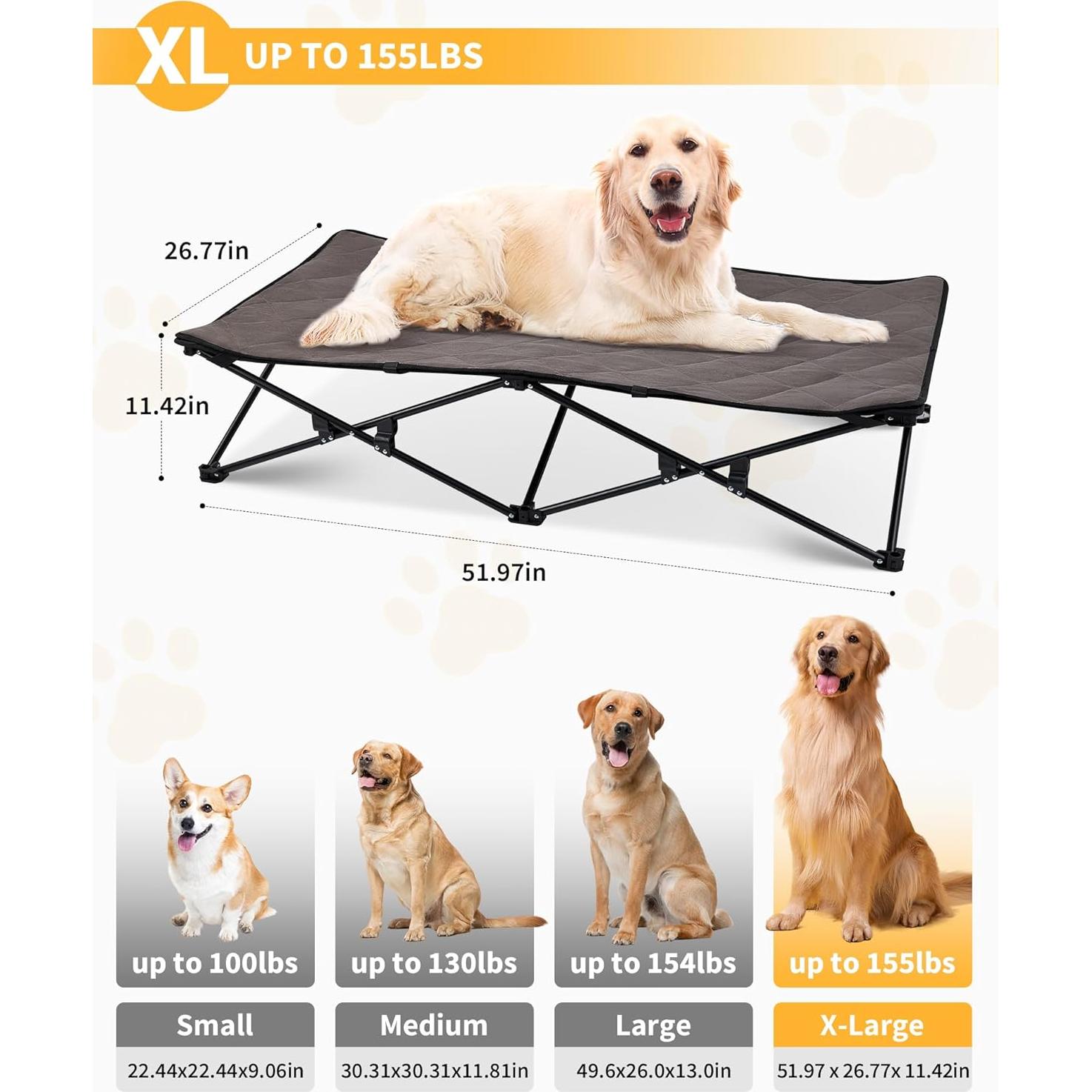 Cama Elevada para Perros KingCamp XL 131.8x67.7cm Antideslizante