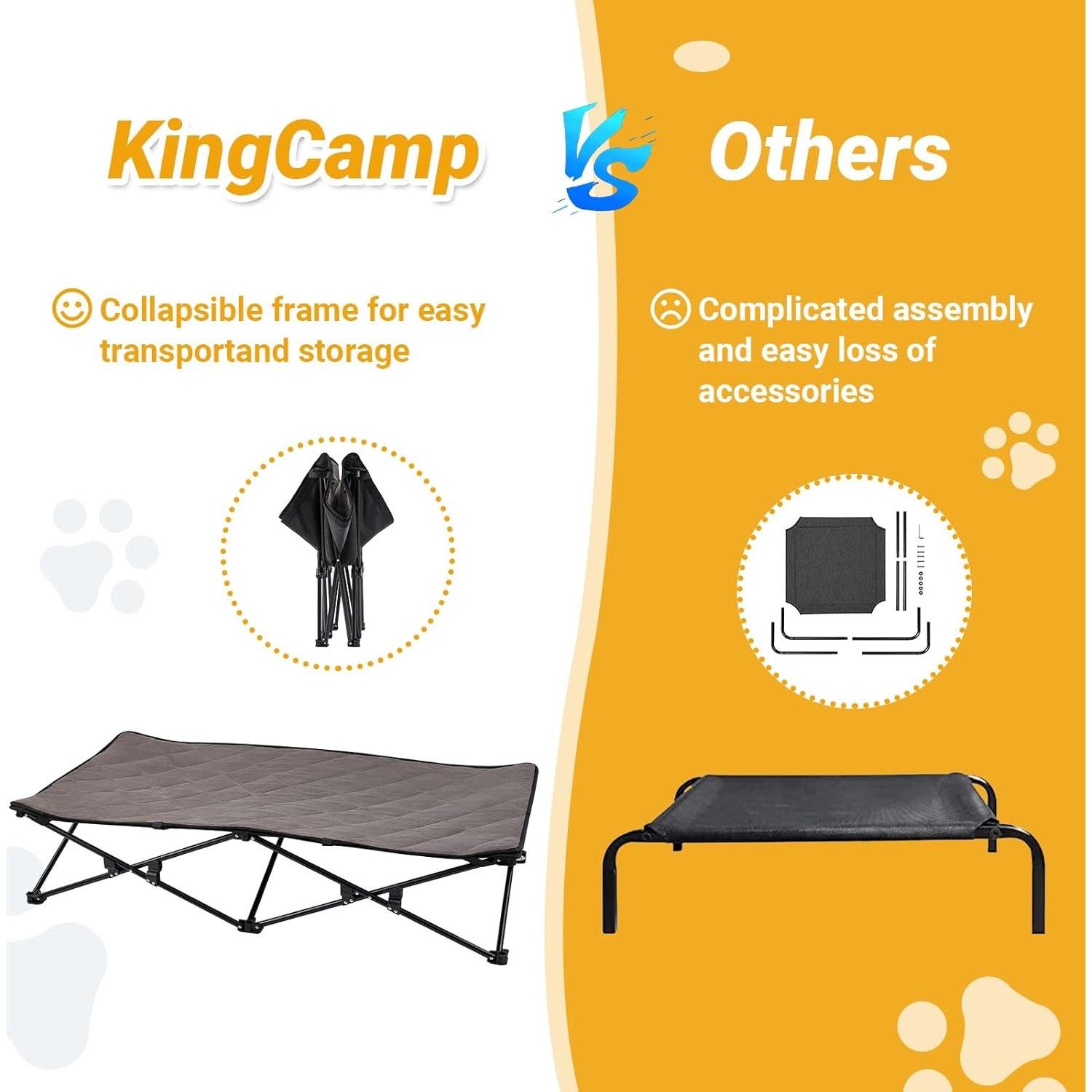 Cama Elevada para Perros KingCamp XL 131.8x67.7cm Antideslizante