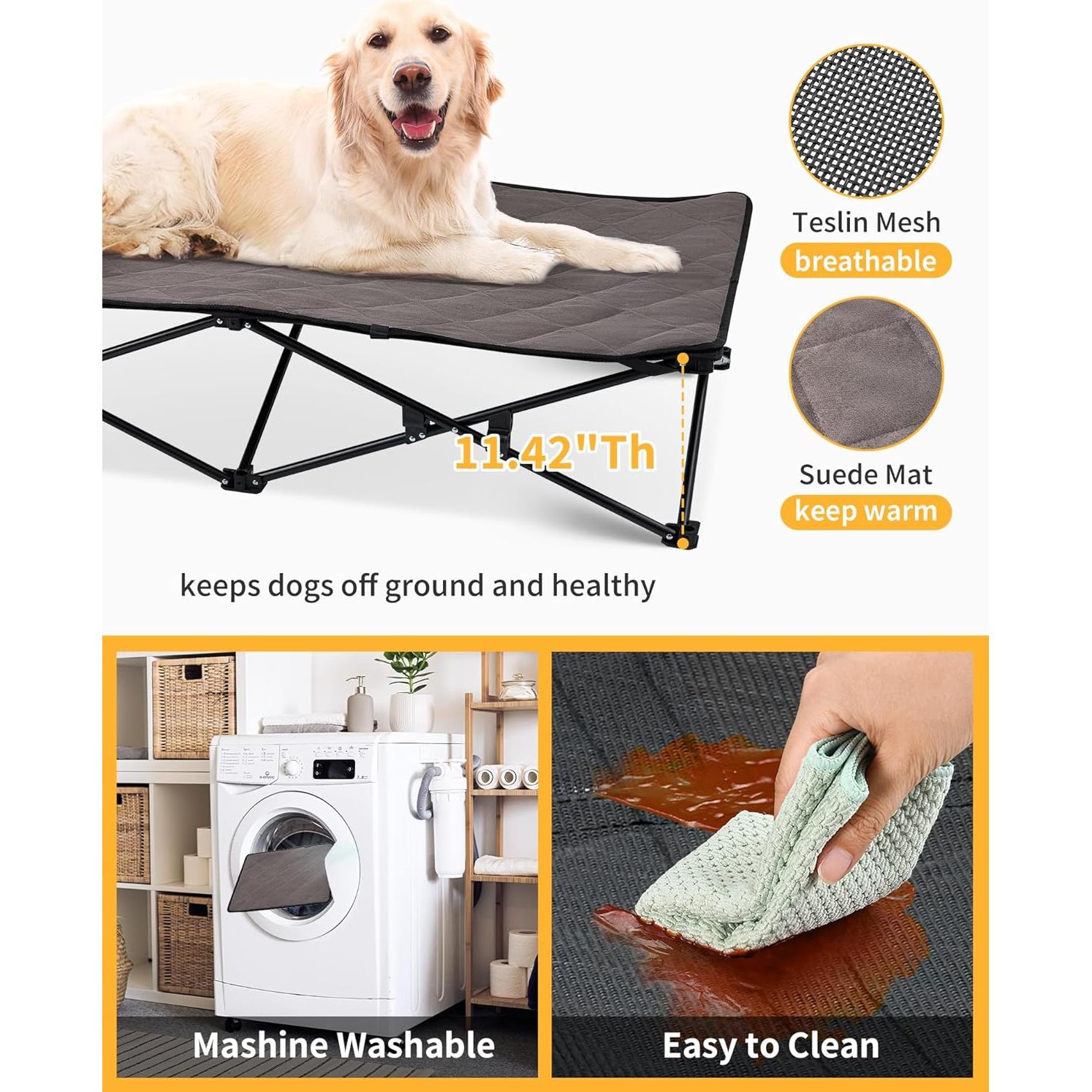 Cama Elevada para Perros KingCamp XL 131.8x67.7cm Antideslizante