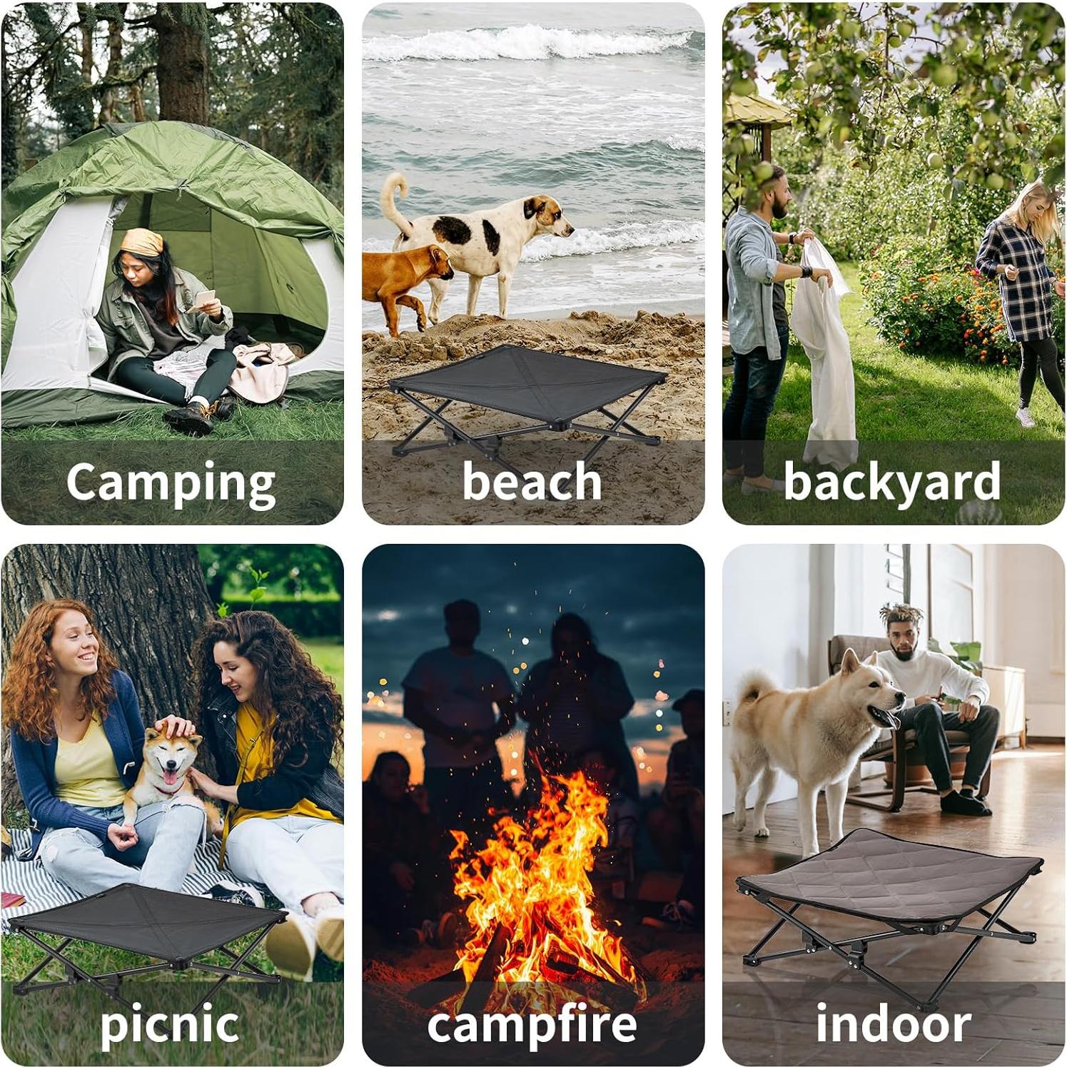 Cama Elevada para Perros KingCamp XL 131.8x67.7cm Antideslizante