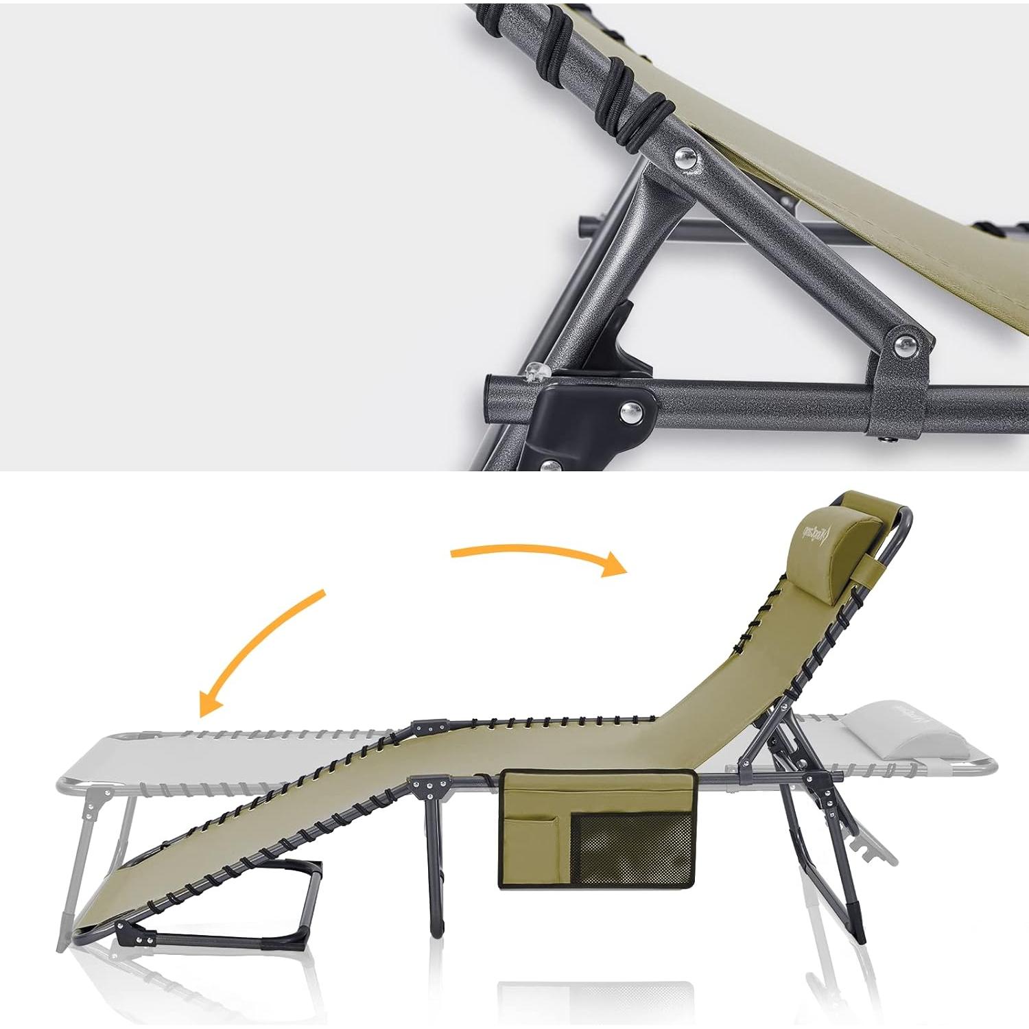 Silla de Camping Reclinable KingCamp Azul 190x59 cm Plegable