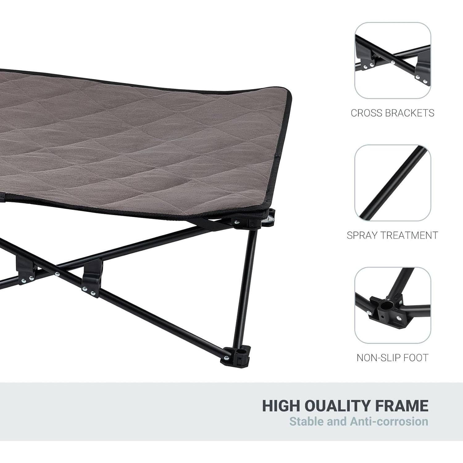 Cama Elevada para Perros KingCamp 132x68cm Plegable y Portátil