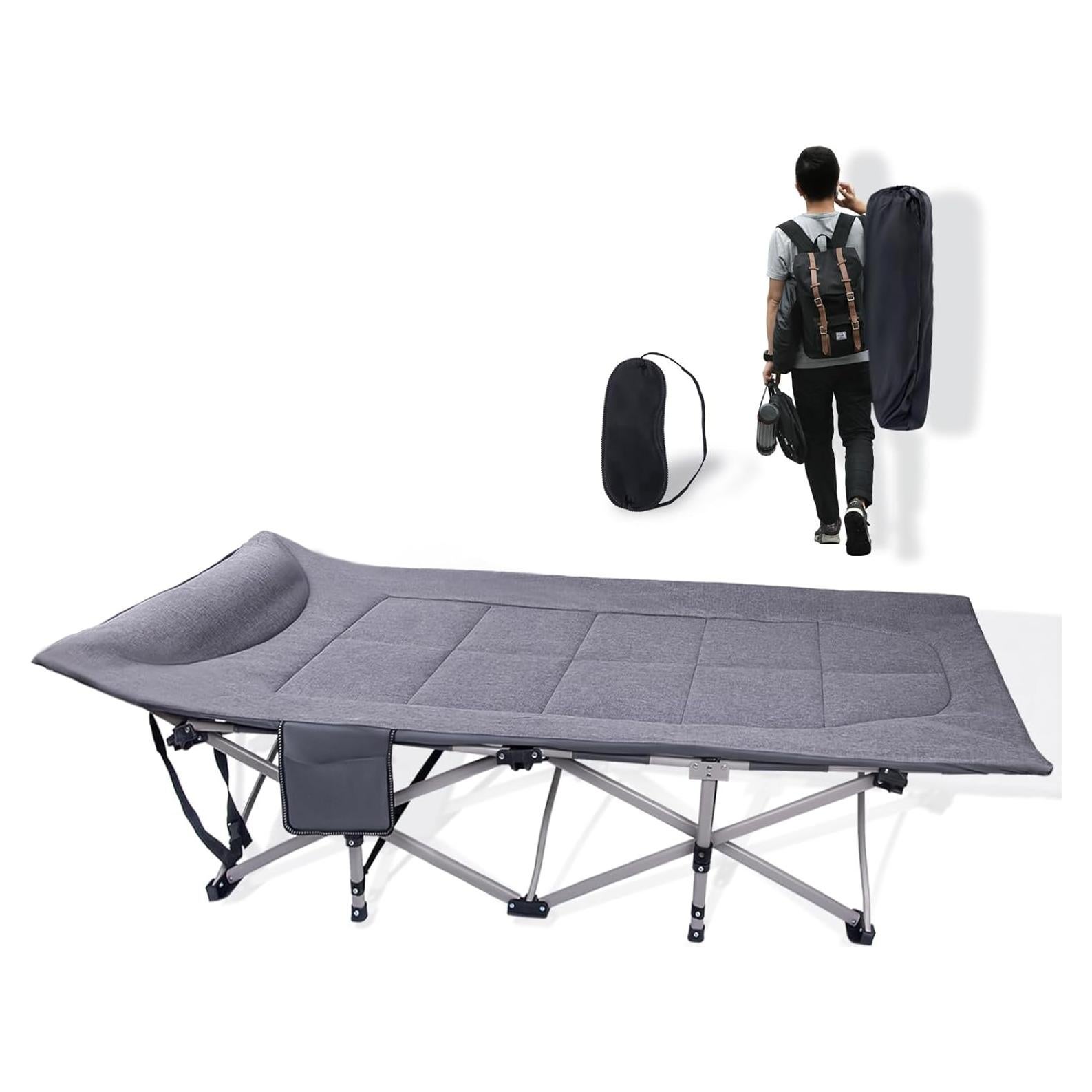Cama Plegable KAKO para Camping 272 Kg Portátil Gris