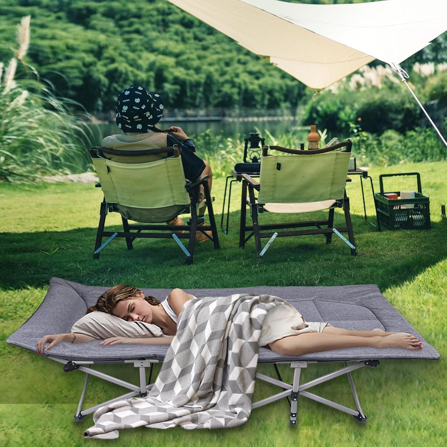 Cama Plegable KAKO para Camping 272 Kg Portátil Gris