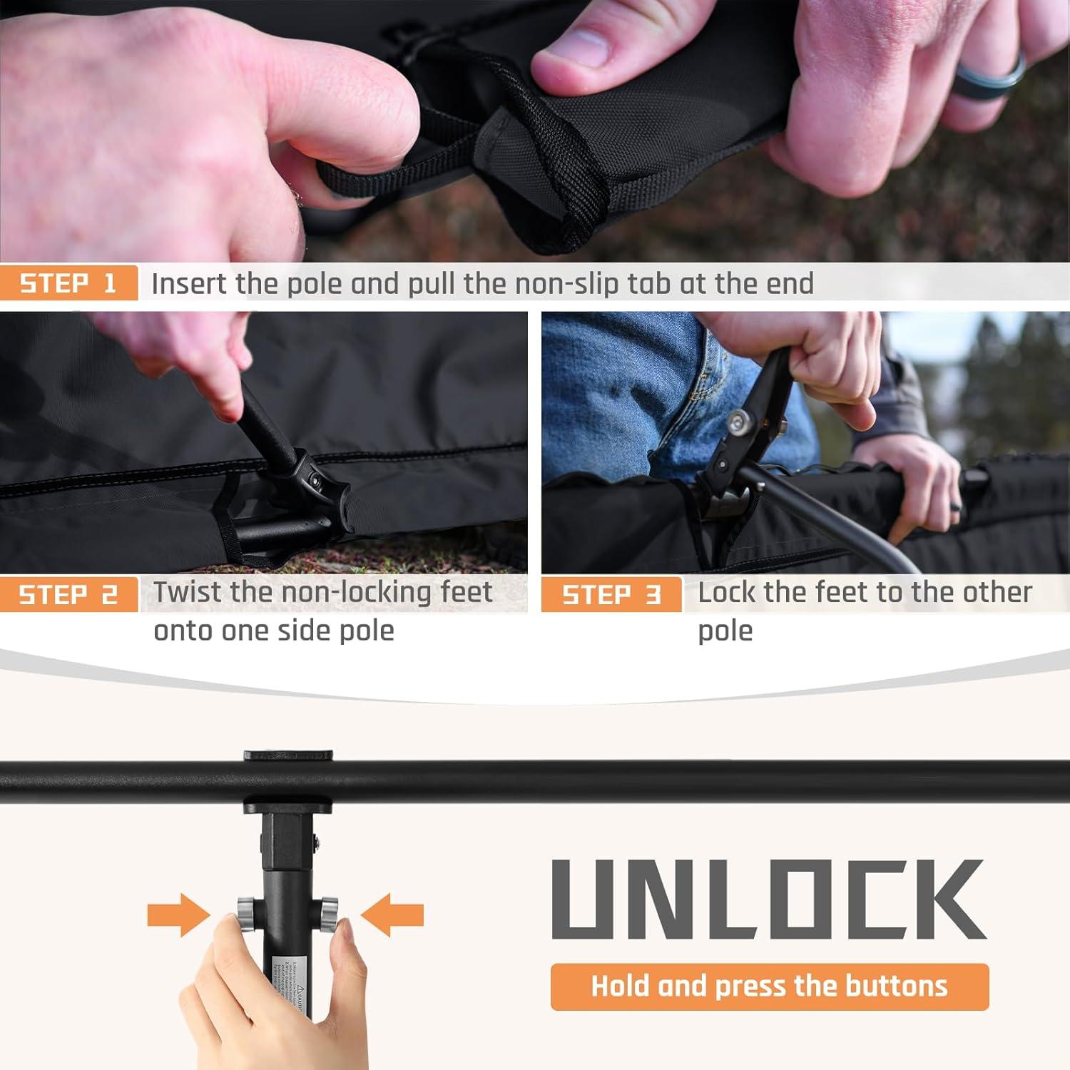 Cama de Camping Heytrip Plegable Extra Ancha 500lb 227kg