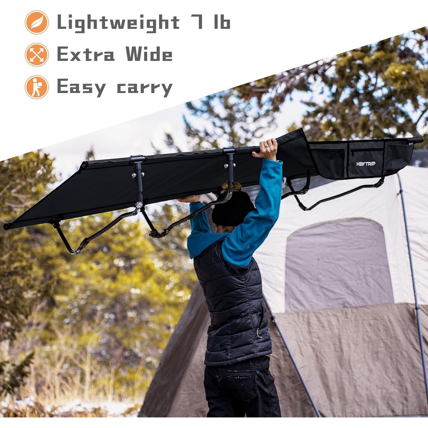 Cama de Camping Heytrip Plegable Extra Ancha 500lb 227kg