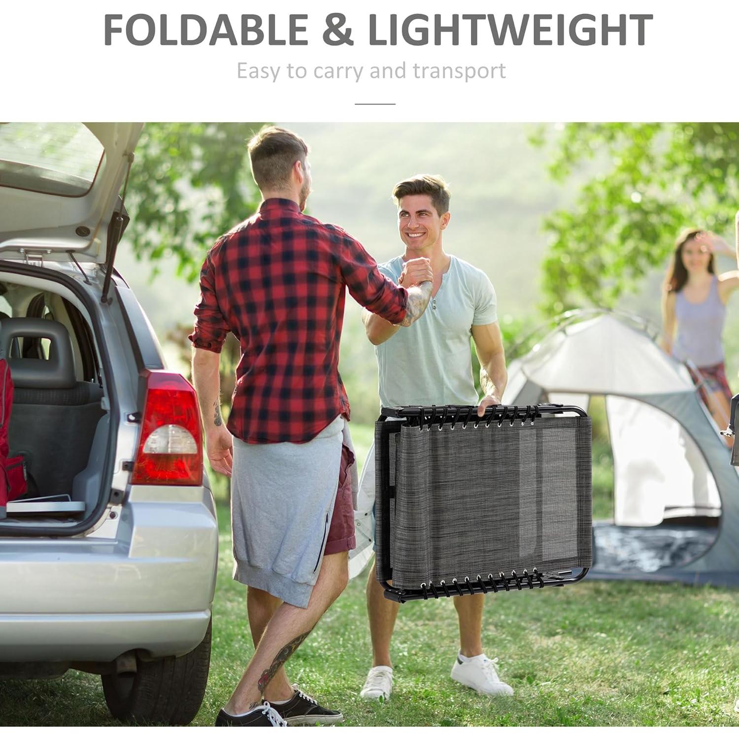 Silla Reclinable de Jardín Outsunny 5 Posiciones Plegable Gris